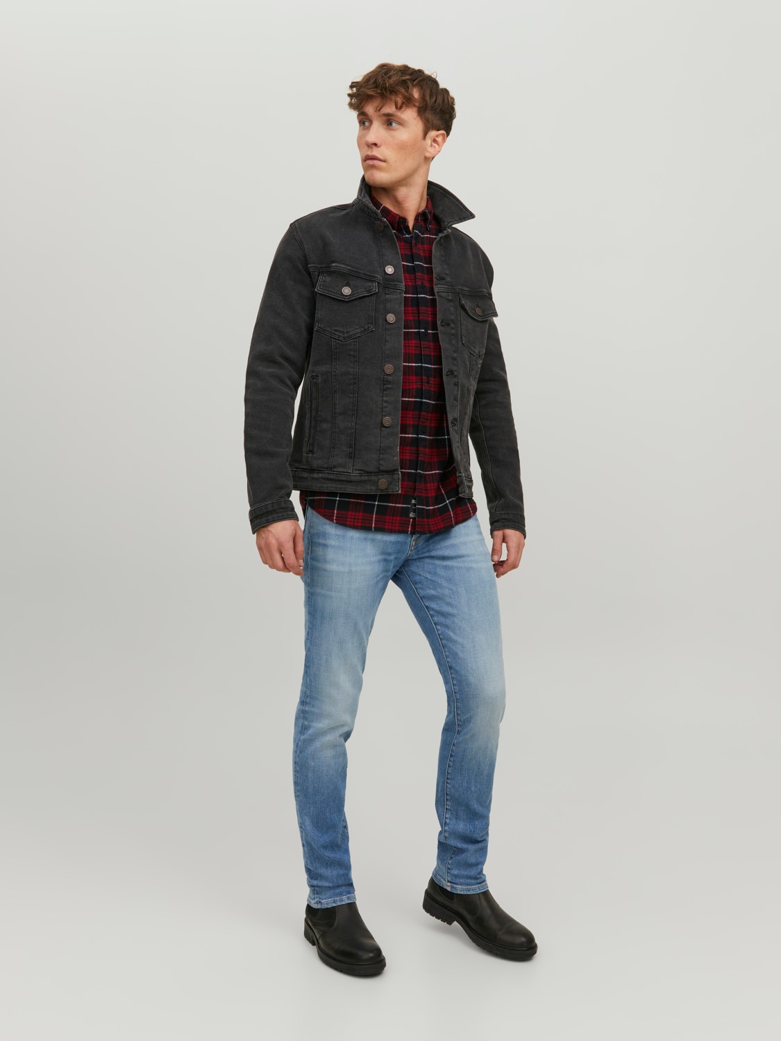 JACK & JONES Tim Davis regular fit, heren jeans, denimblauw