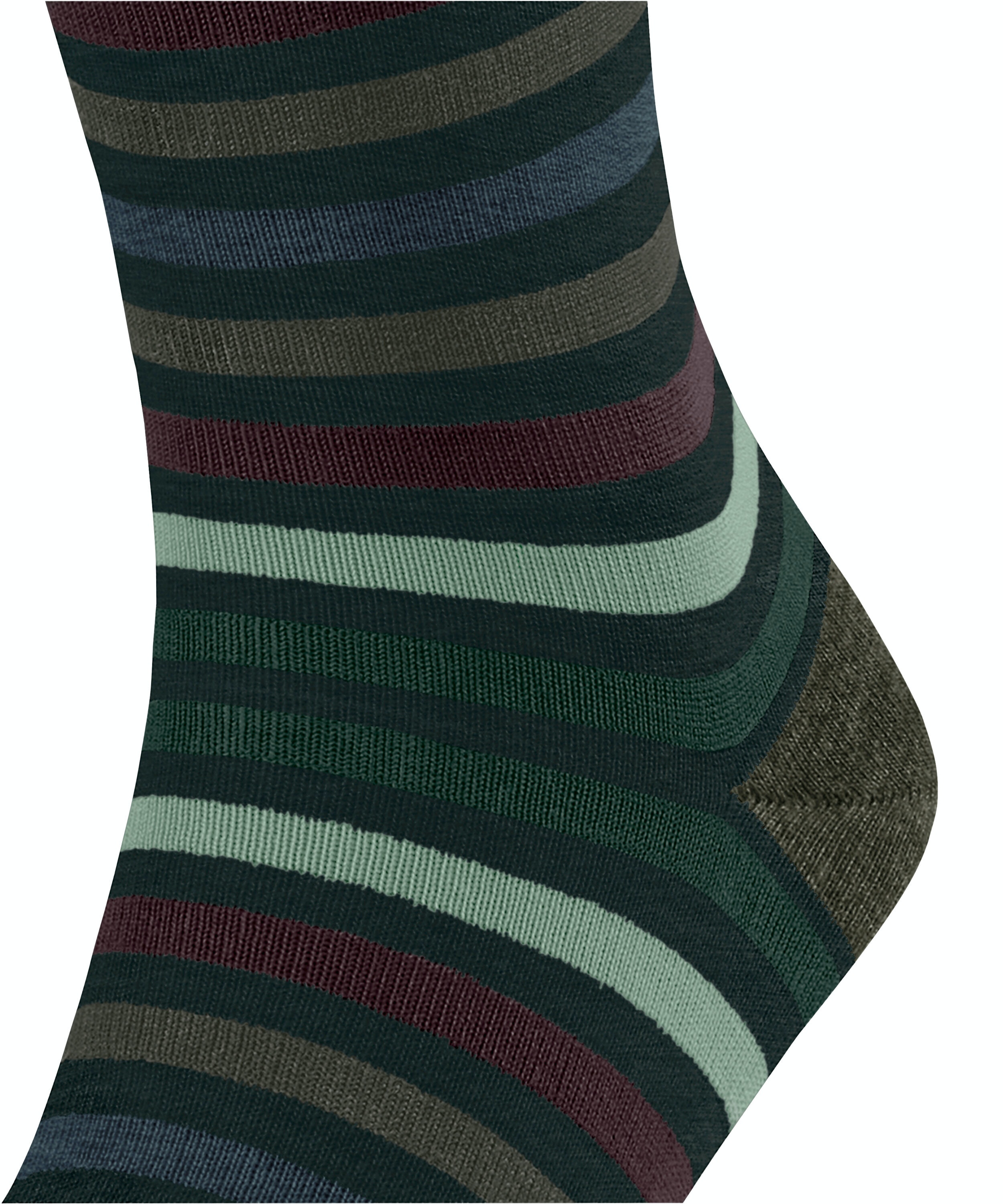 FALKE Tinted Stripe herensokken, groen (wald)