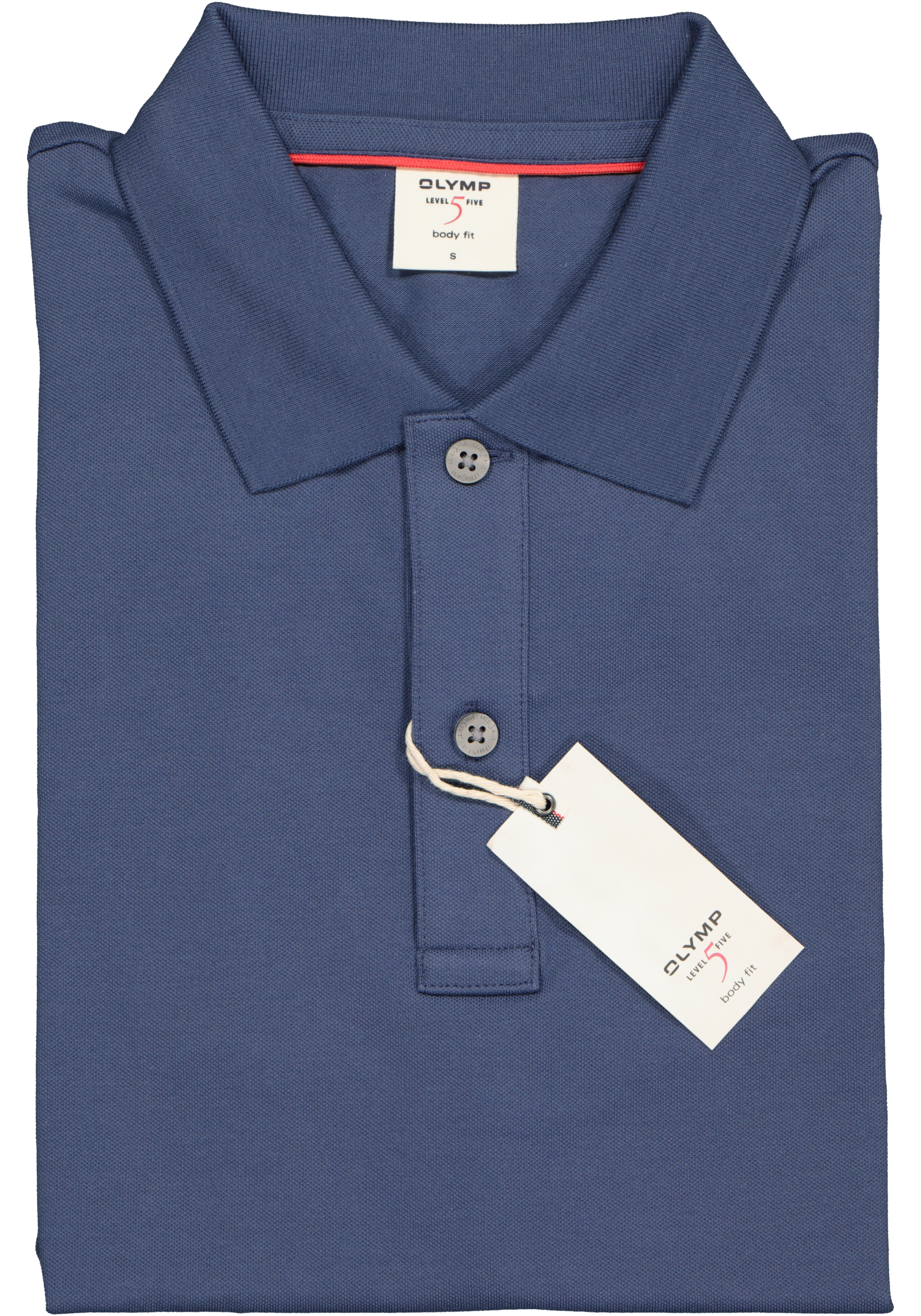 OLYMP Level 5 body fit poloshirt, stretch, rookblauw