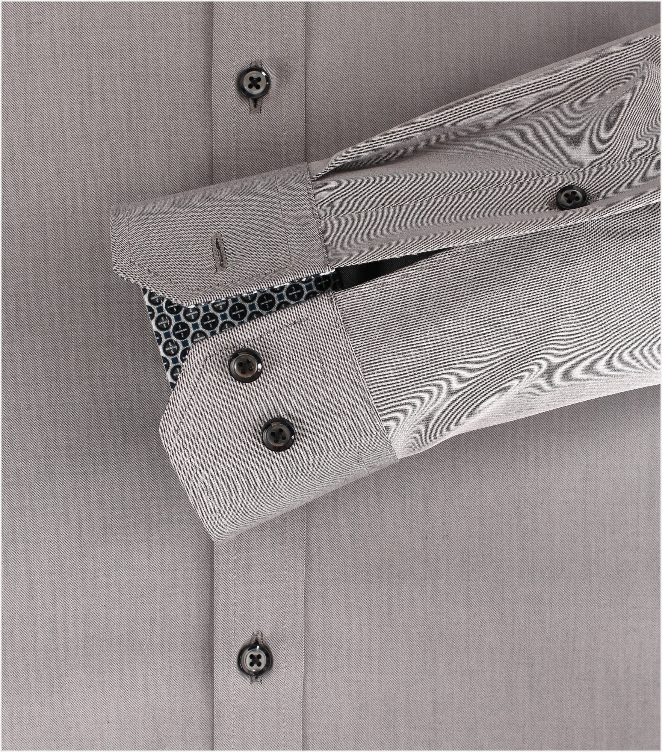 VENTI body fit overhemd, twill, grijs