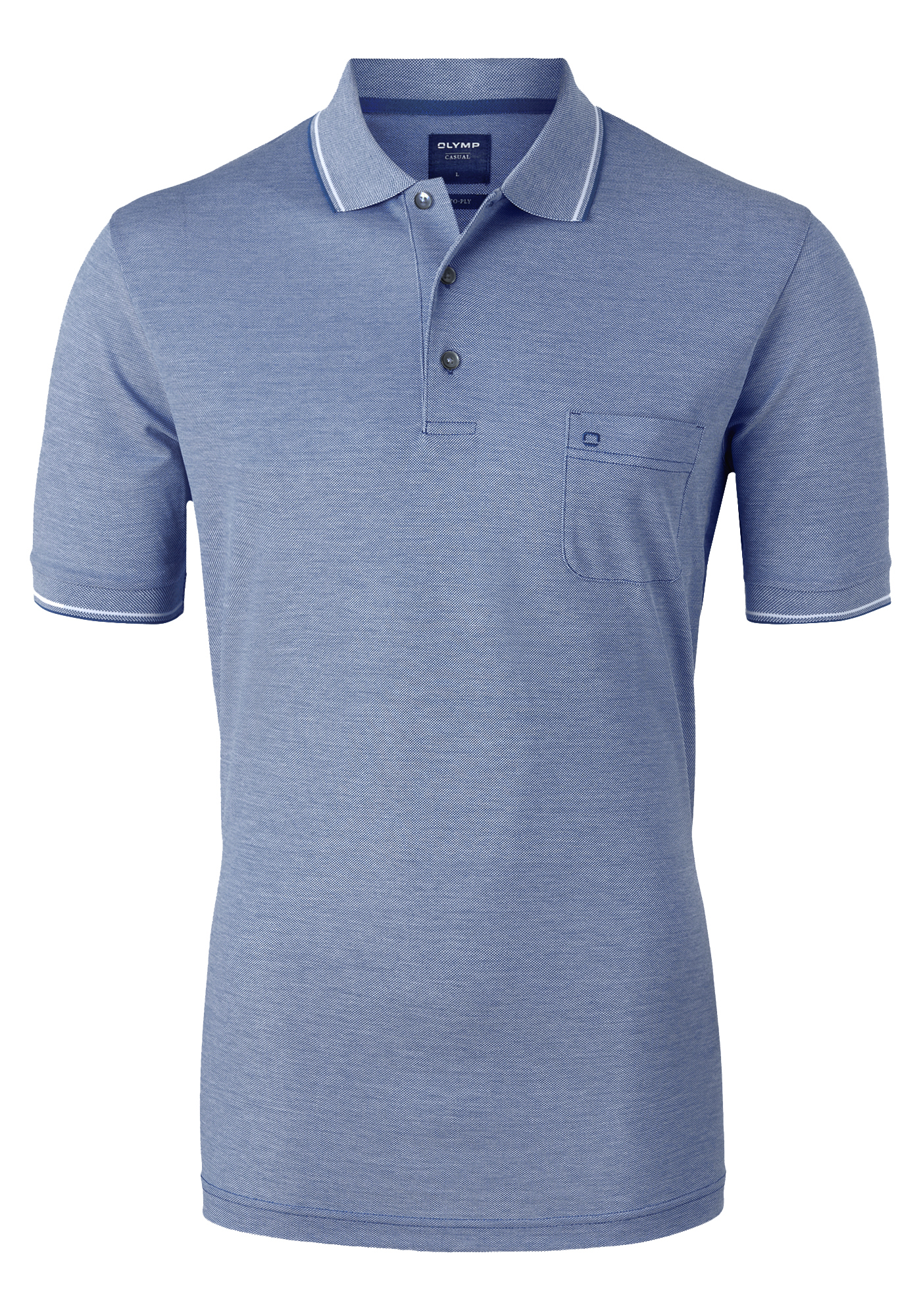 OLYMP modern fit poloshirt, blauw melange
