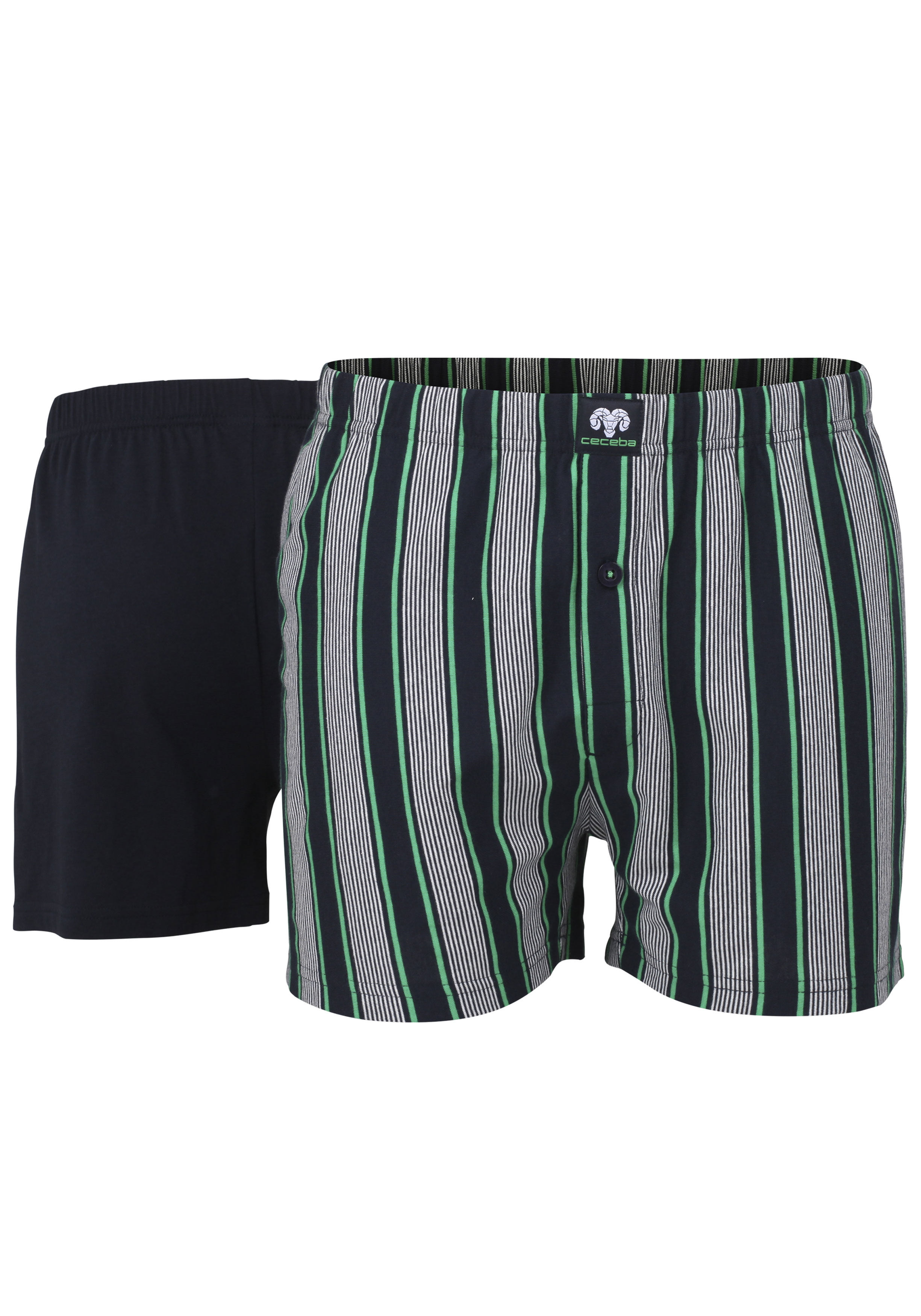 Ceceba heren boxershorts wijd model met gulp (1-pack), donkerblauw gestreept