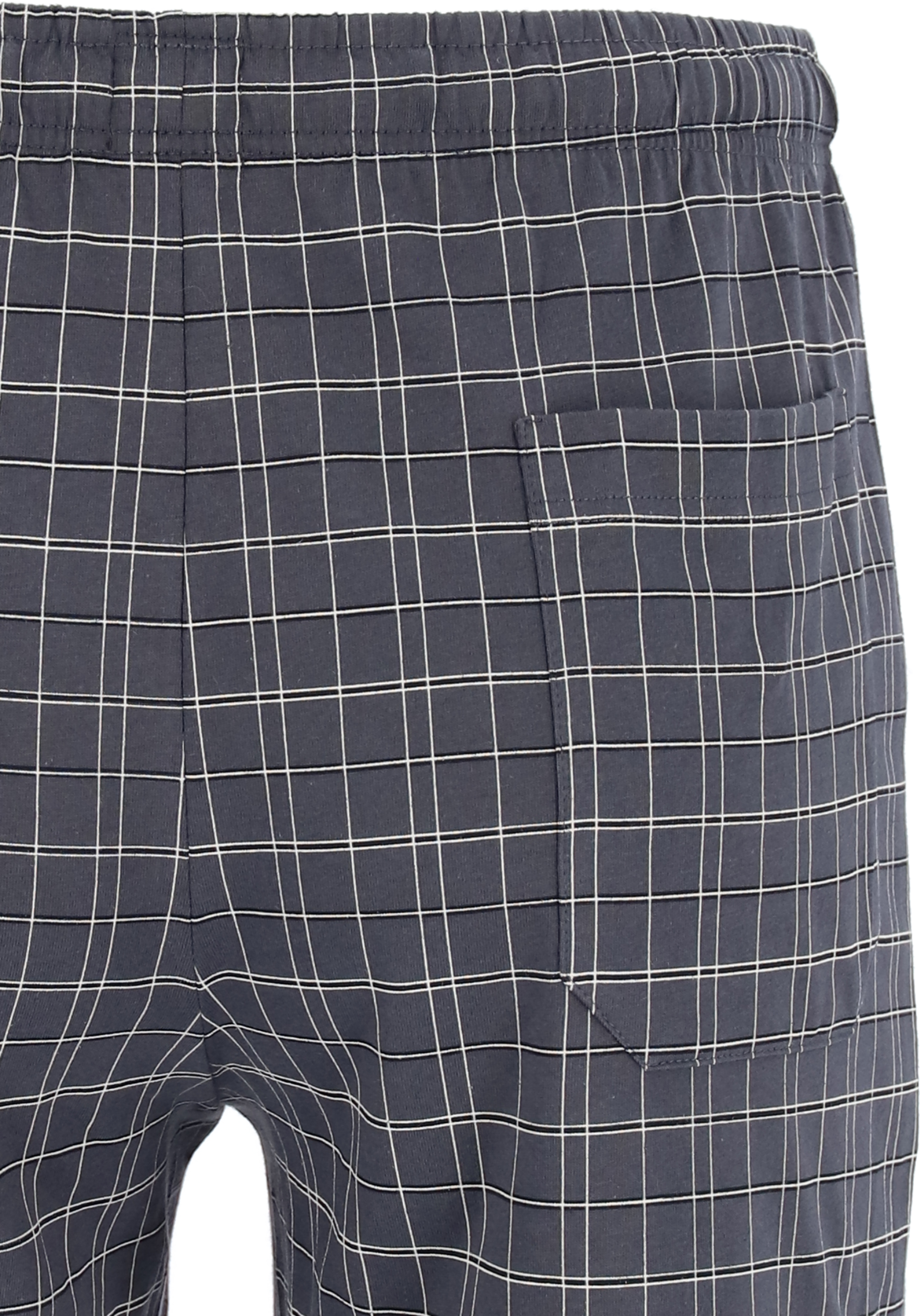 SCHIESSER heren shortama, antraciet met geruite broek