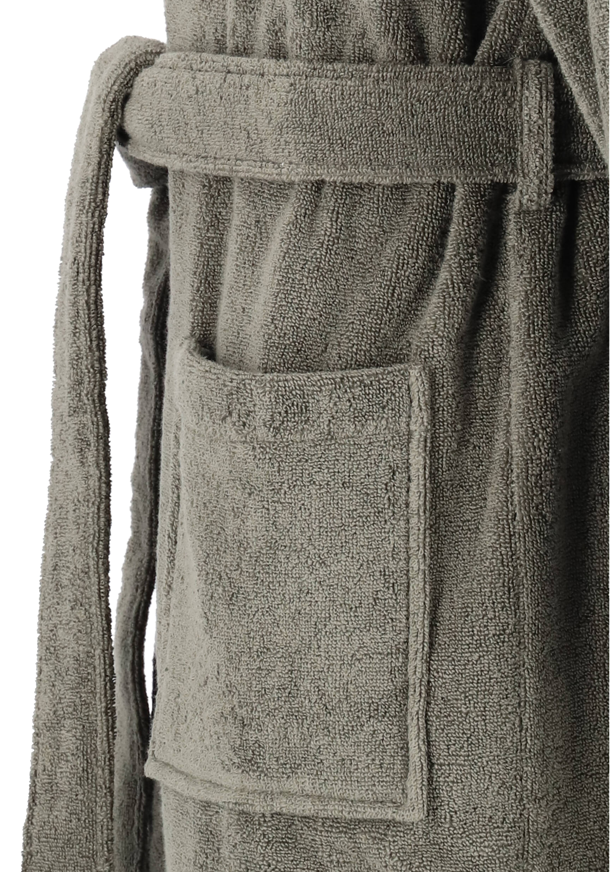 Tommy Hilfiger heren badjas, dik badstof met capuchon, grijs