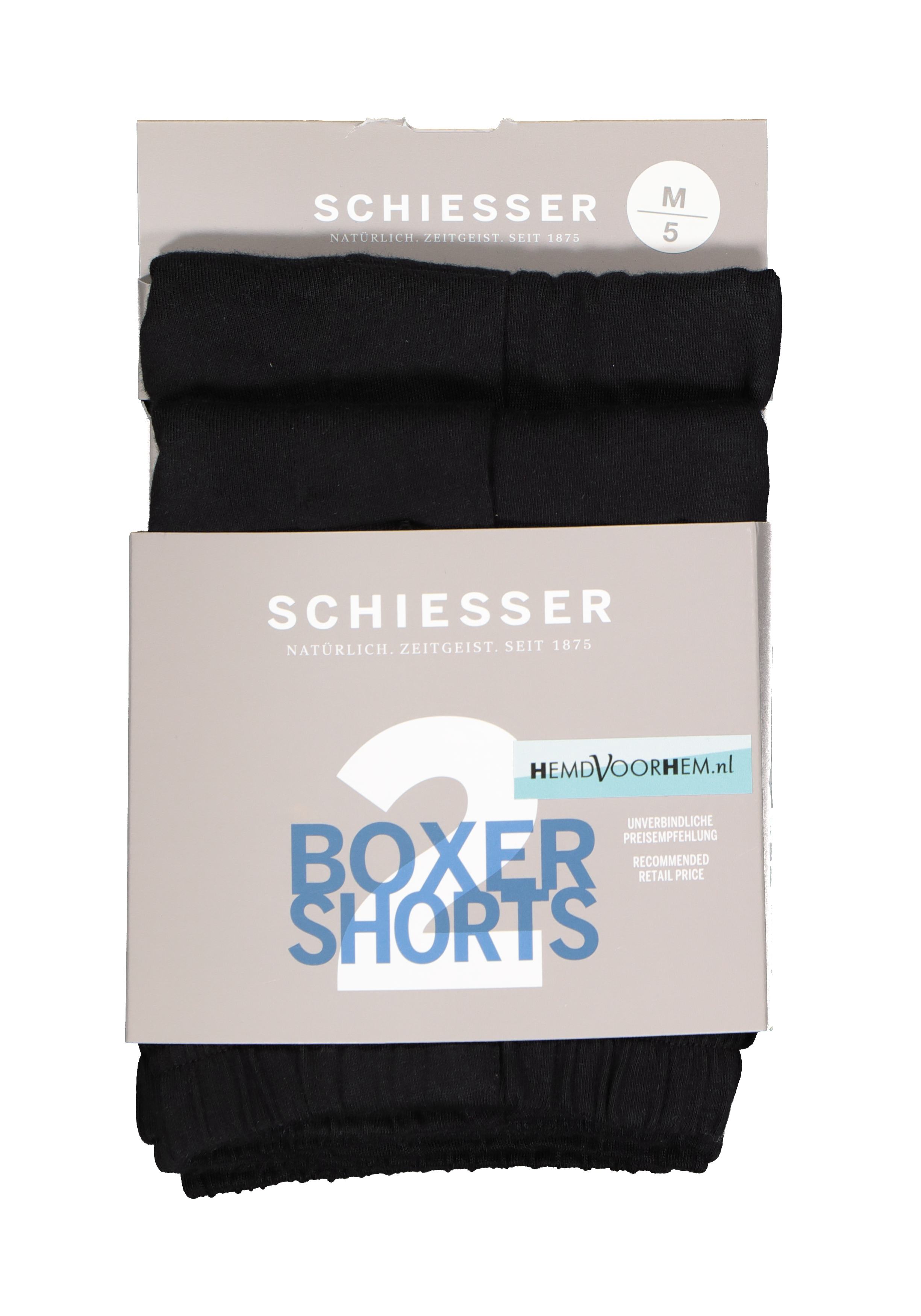 SCHIESSER Cotton Essentials boxershorts wijd (2-pack), tricot, zwart