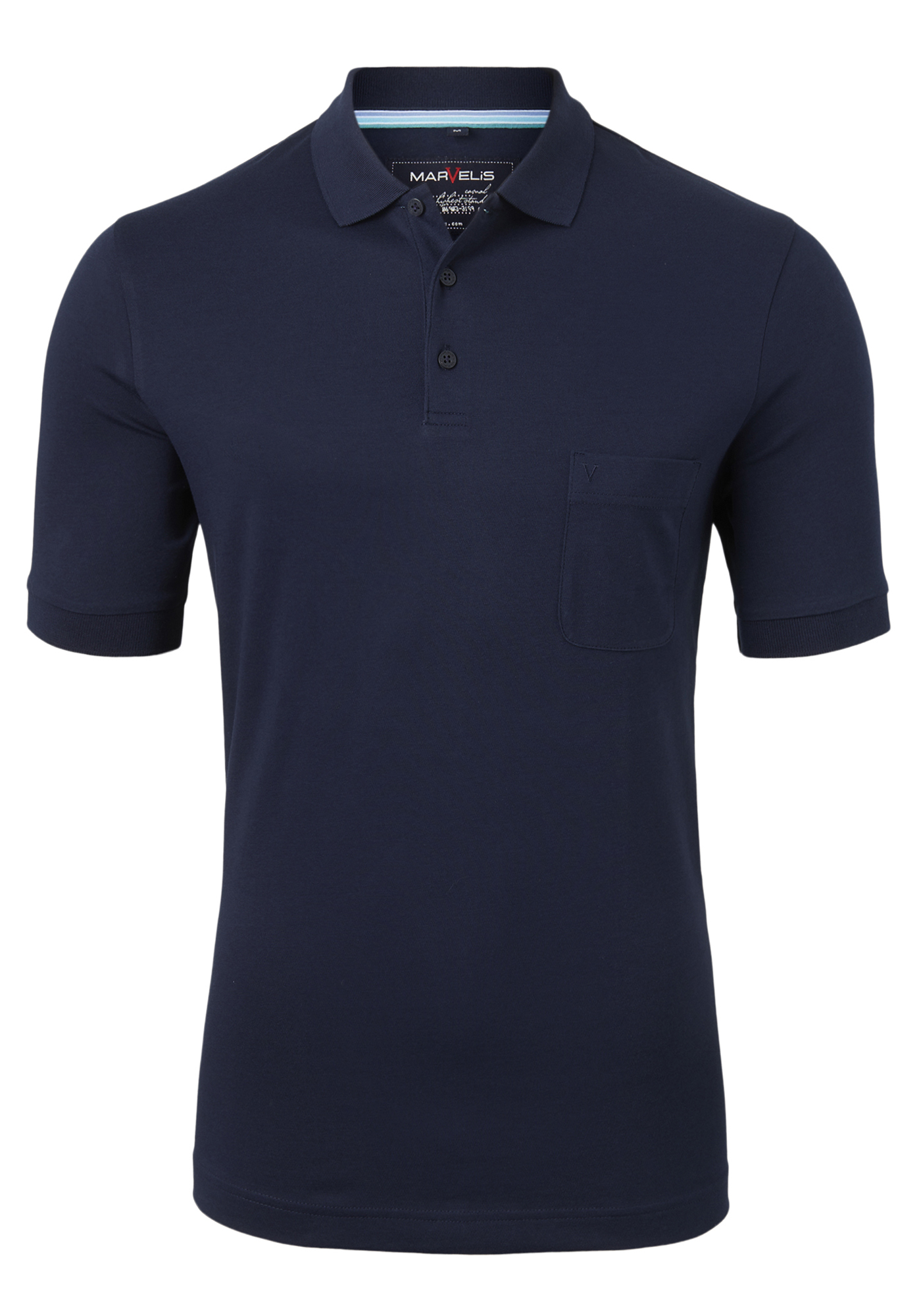 MARVELIS modern fit poloshirt, Quick Dry, marine blauw 