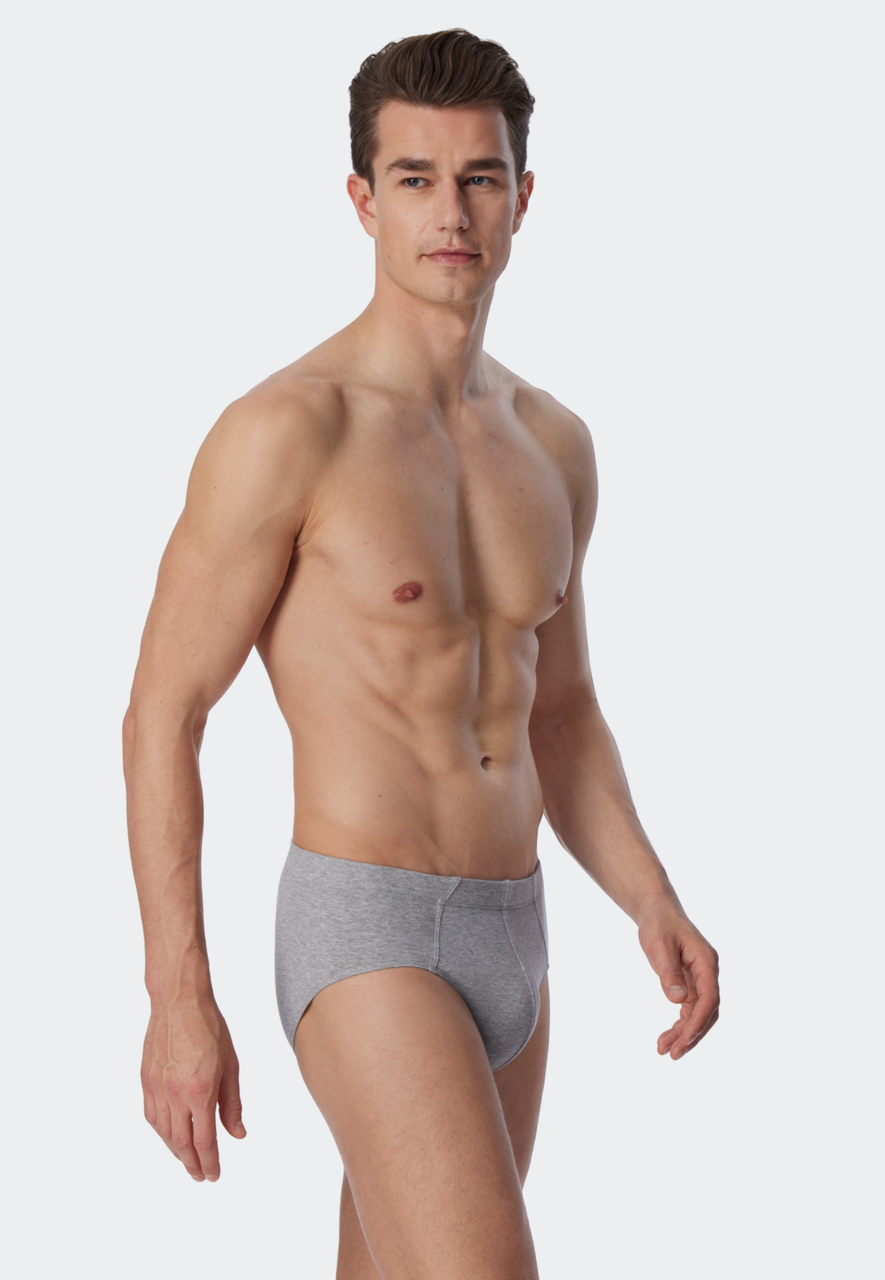 SCHIESSER 95/5 slip (3-pack), heren supermini biologisch katoen grijs, blauw, zwart