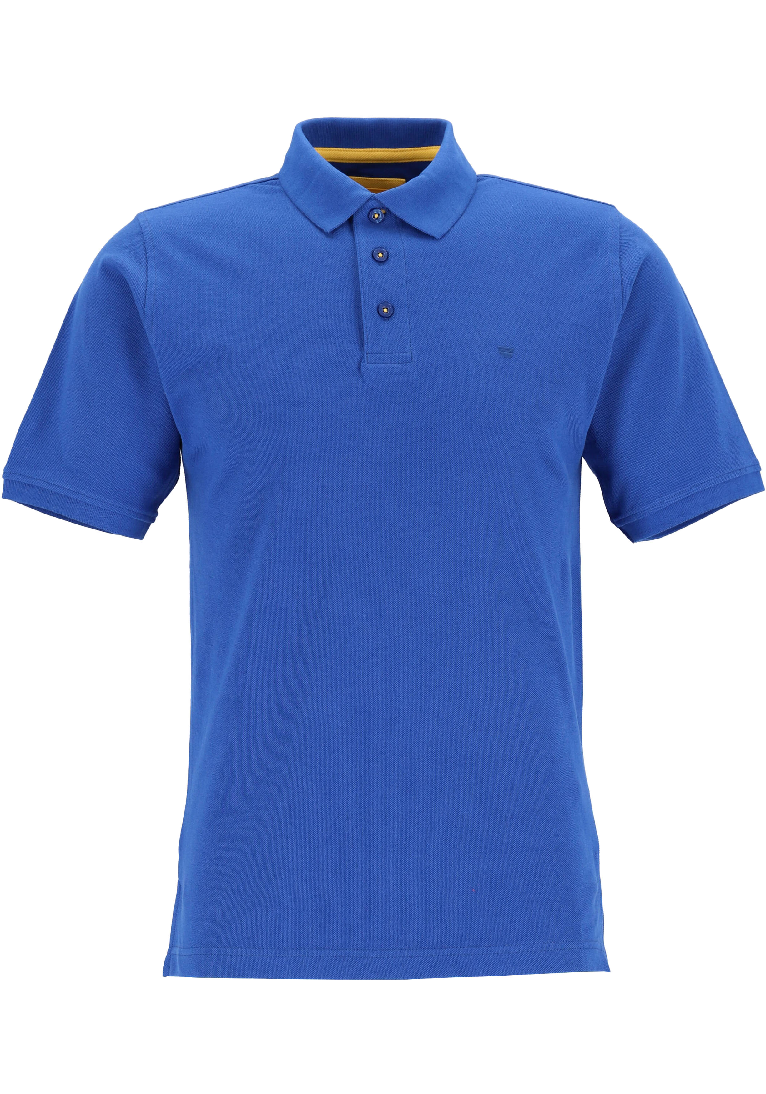 Redmond modern fit poloshirt, blauw (geel contrast)