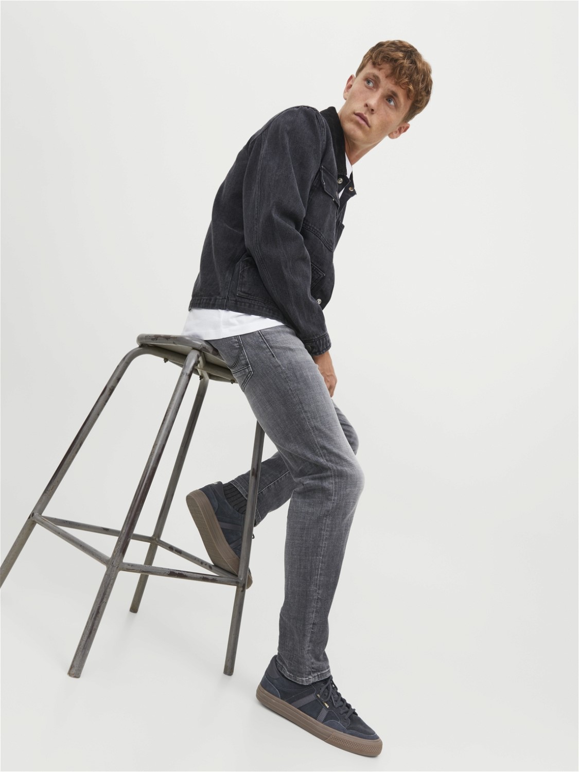 JACK & JONES Tim Davis regular fit, heren jeans, grijs denim