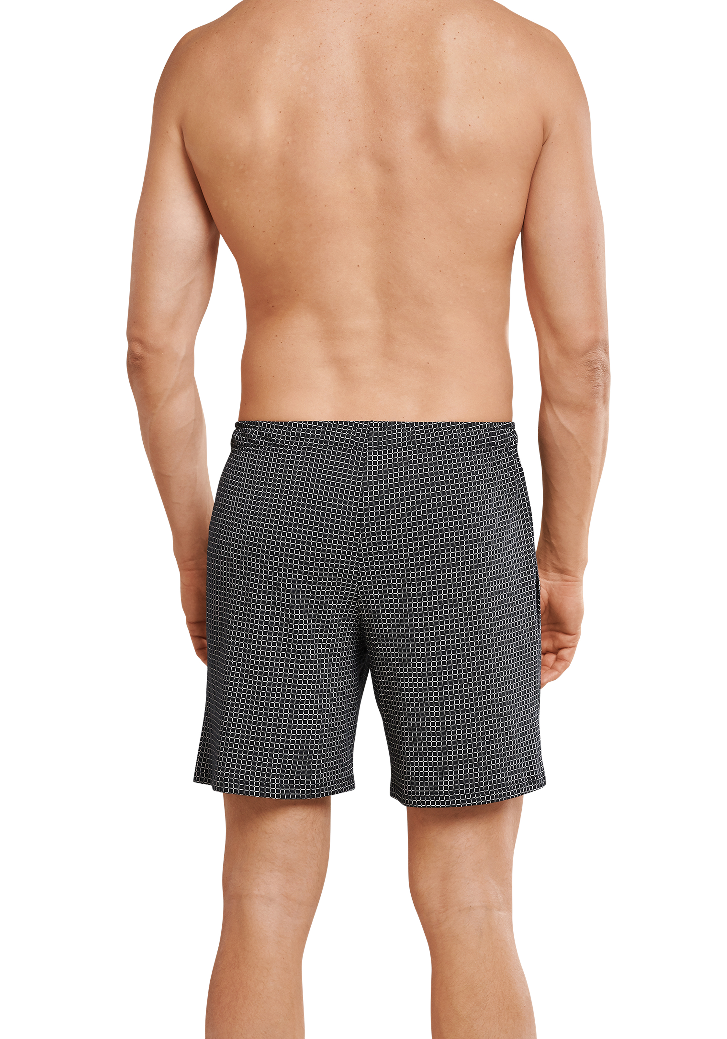 SCHIESSER Mix+Relax lounge broek, korte pijpen, dun, zwart geruit