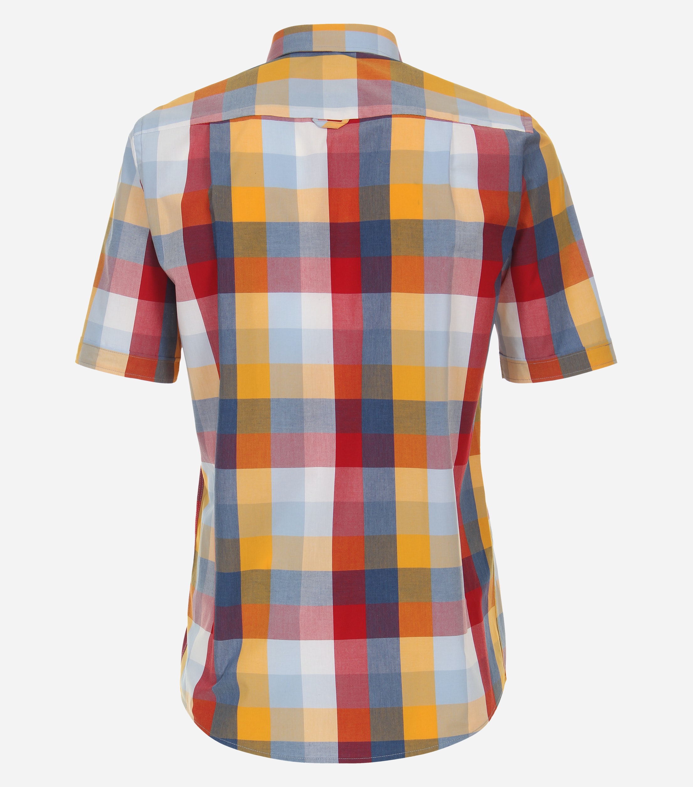 Redmond comfort fit overhemd, korte mouw, popeline, rood geruit