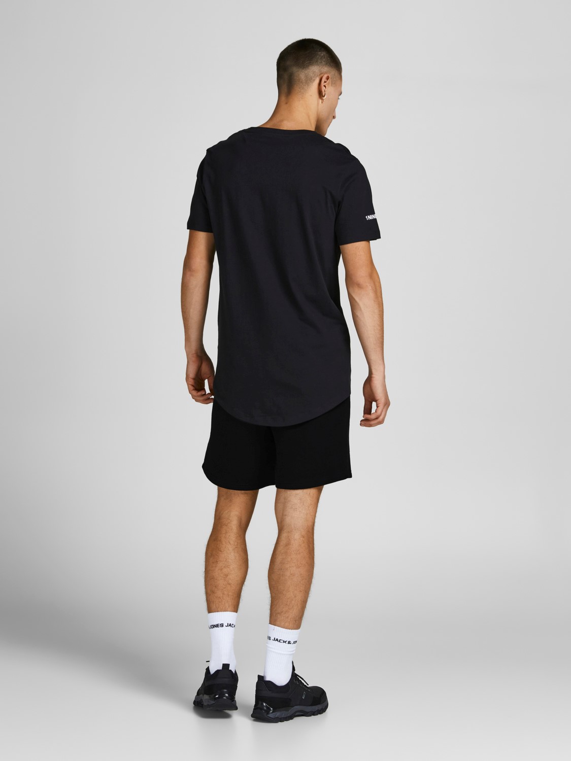 JACK & JONES Bradley Sweat Shorts loose fit, heren joggingbroek kort, zwart