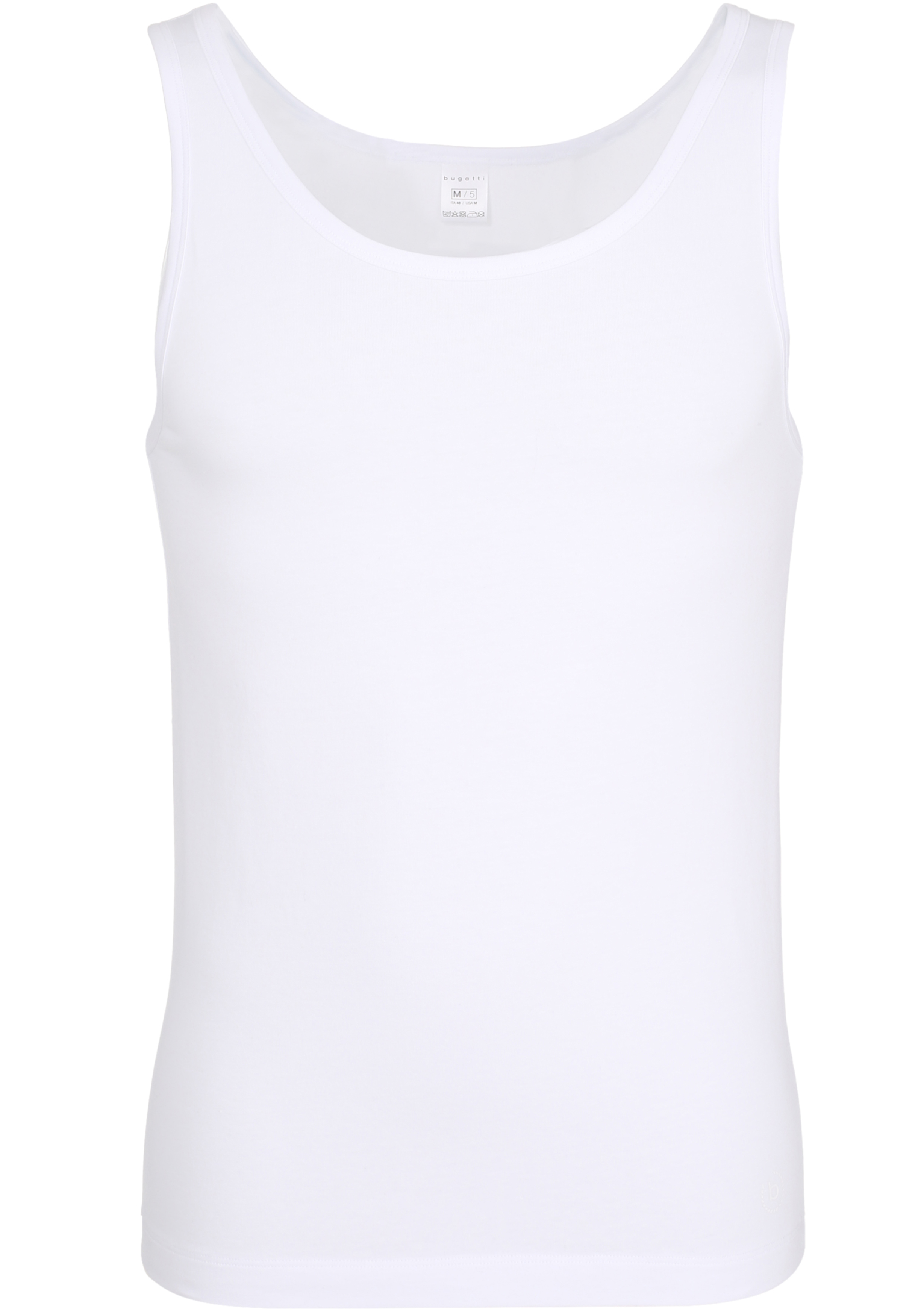 BUGATTI heren singlet O-hals (1-pack), wit