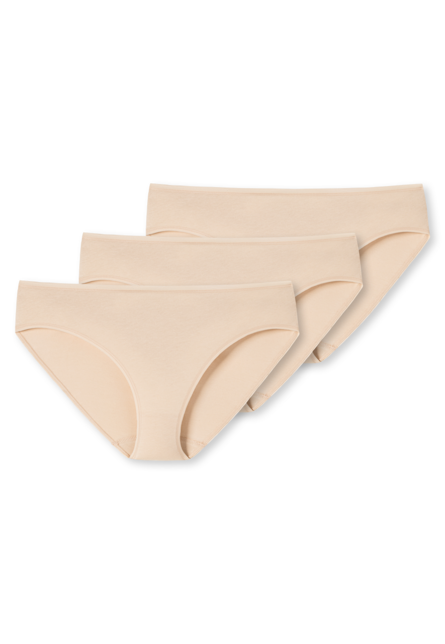 SCHIESSER 95/5 slip (3-pack), dames tai biologisch katoen zand
