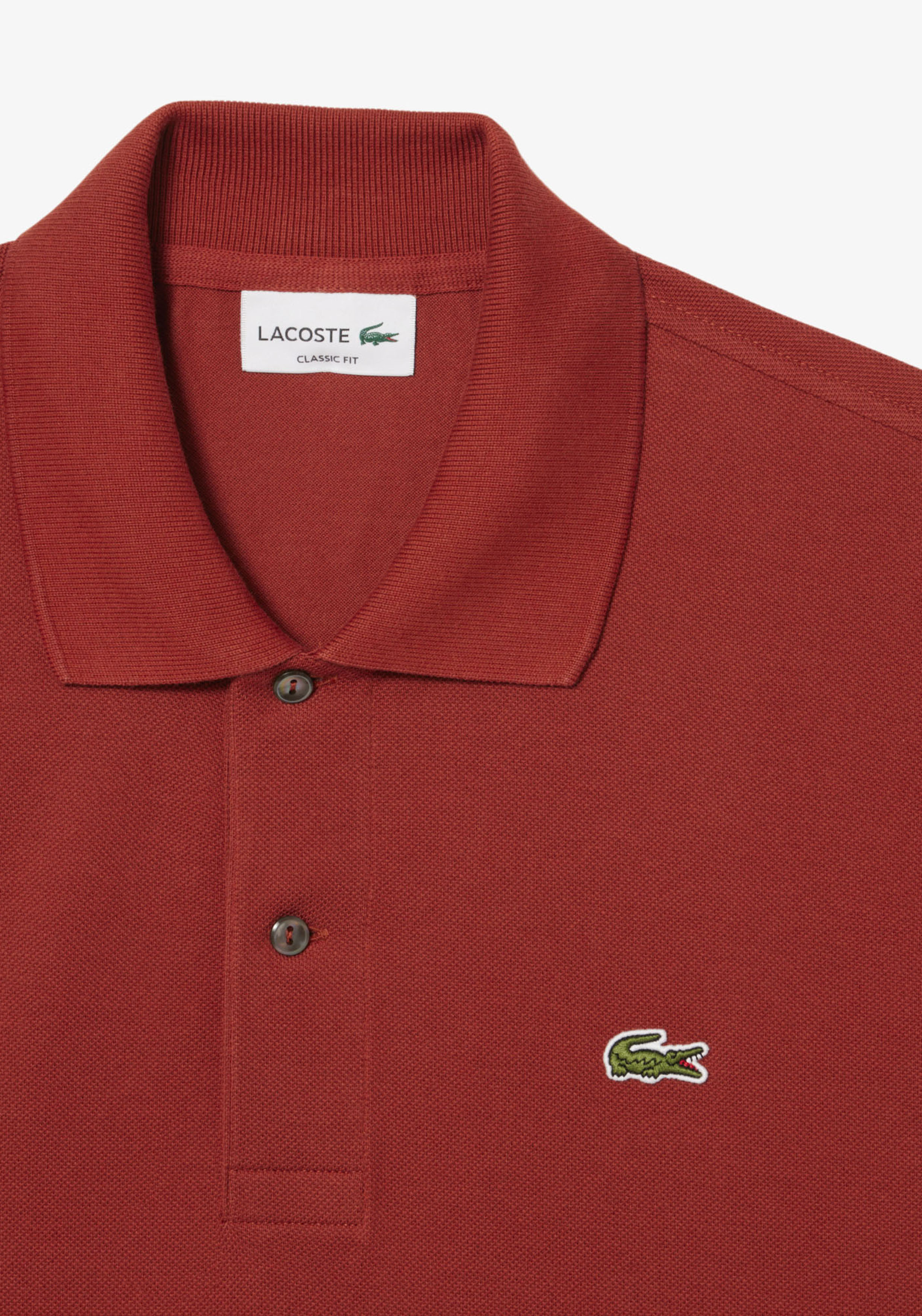 Lacoste Classic Fit polo, roodbruin