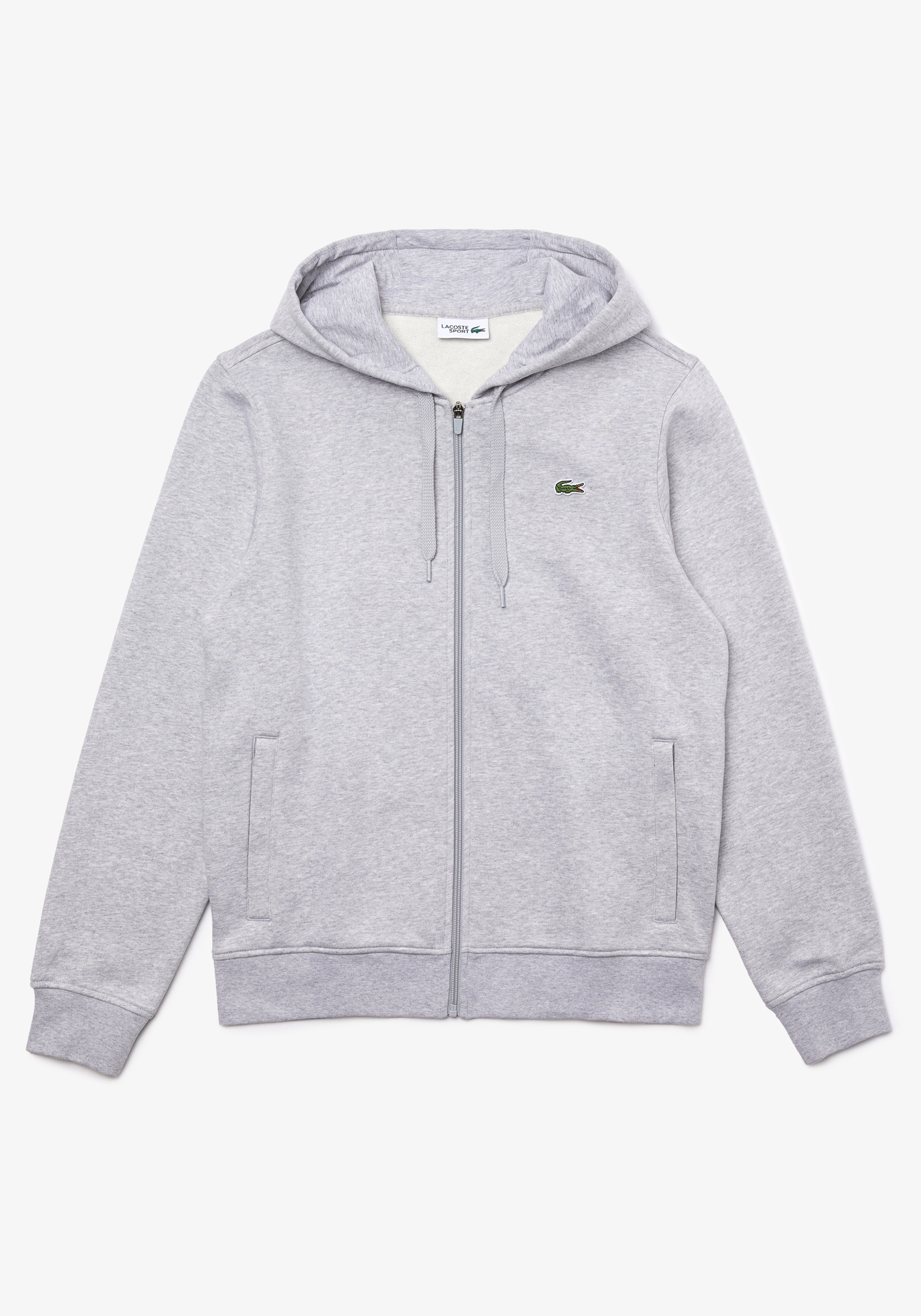 Lacoste heren hoodie sweatvest, met rits, lichtgrijs vest