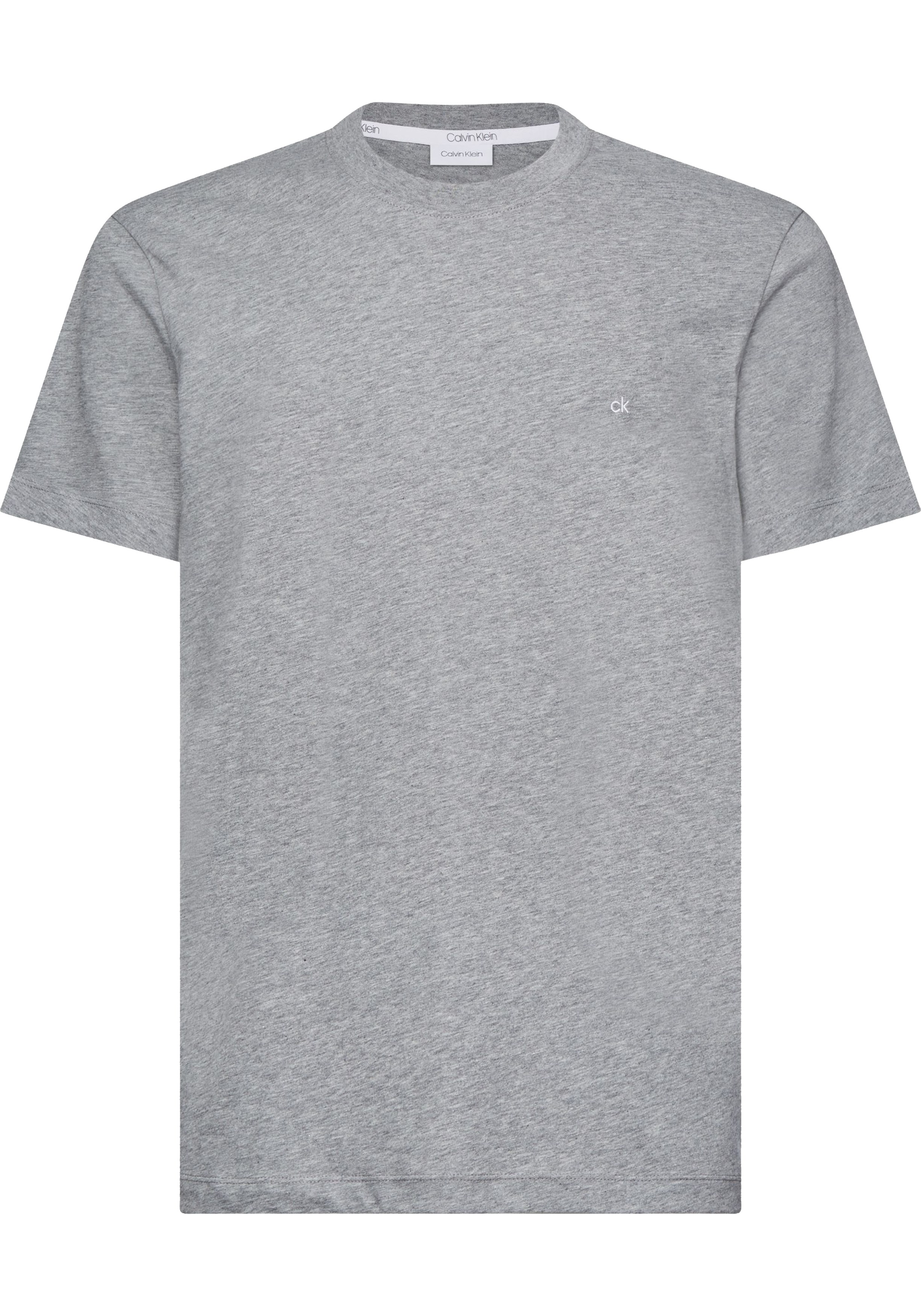 Calvin Klein Cotton Logo Embroidery T-shirt, heren T-shirt korte mouw O-hals, grijs