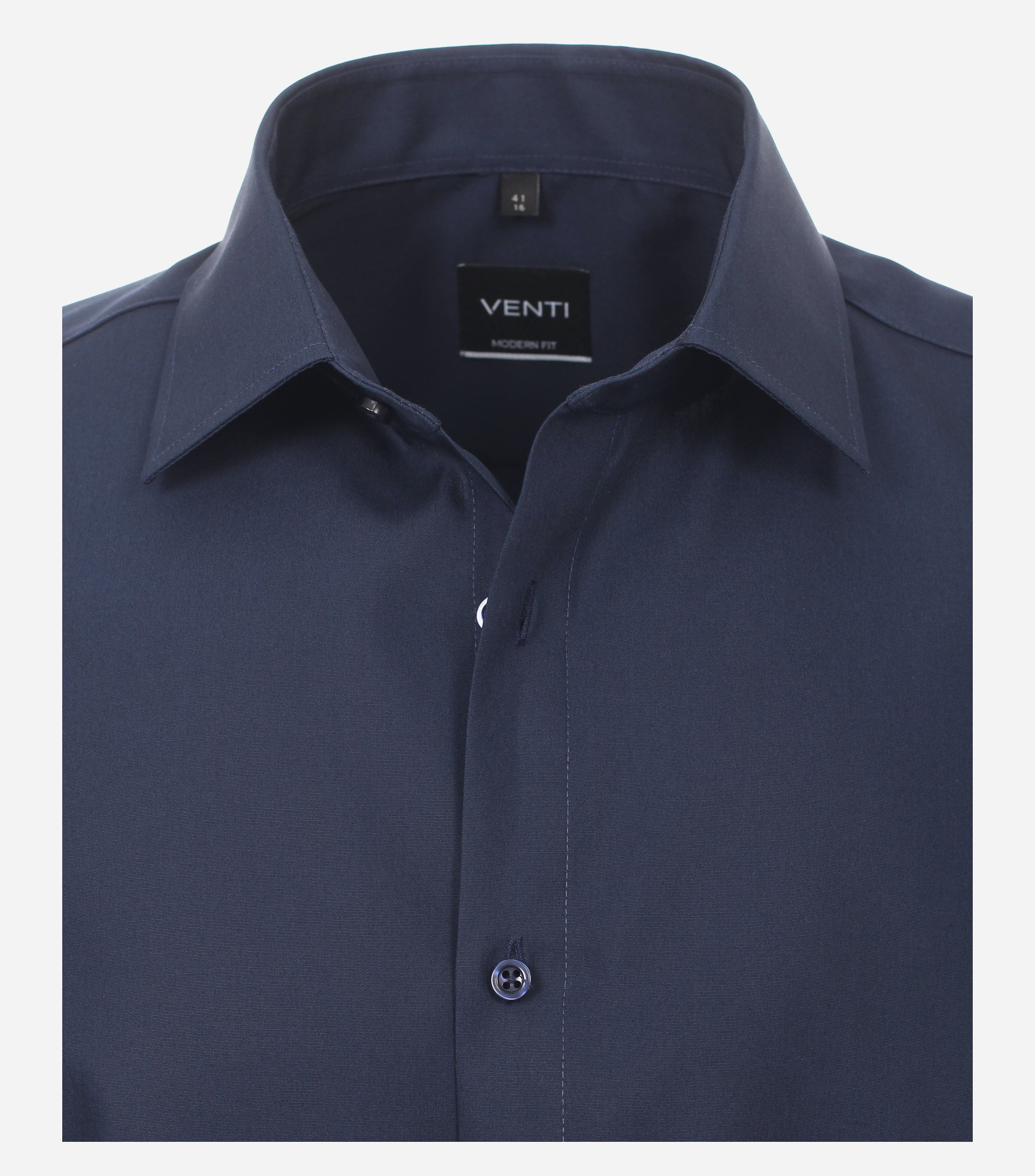 VENTI modern fit overhemd, korte mouw, popeline, blauw