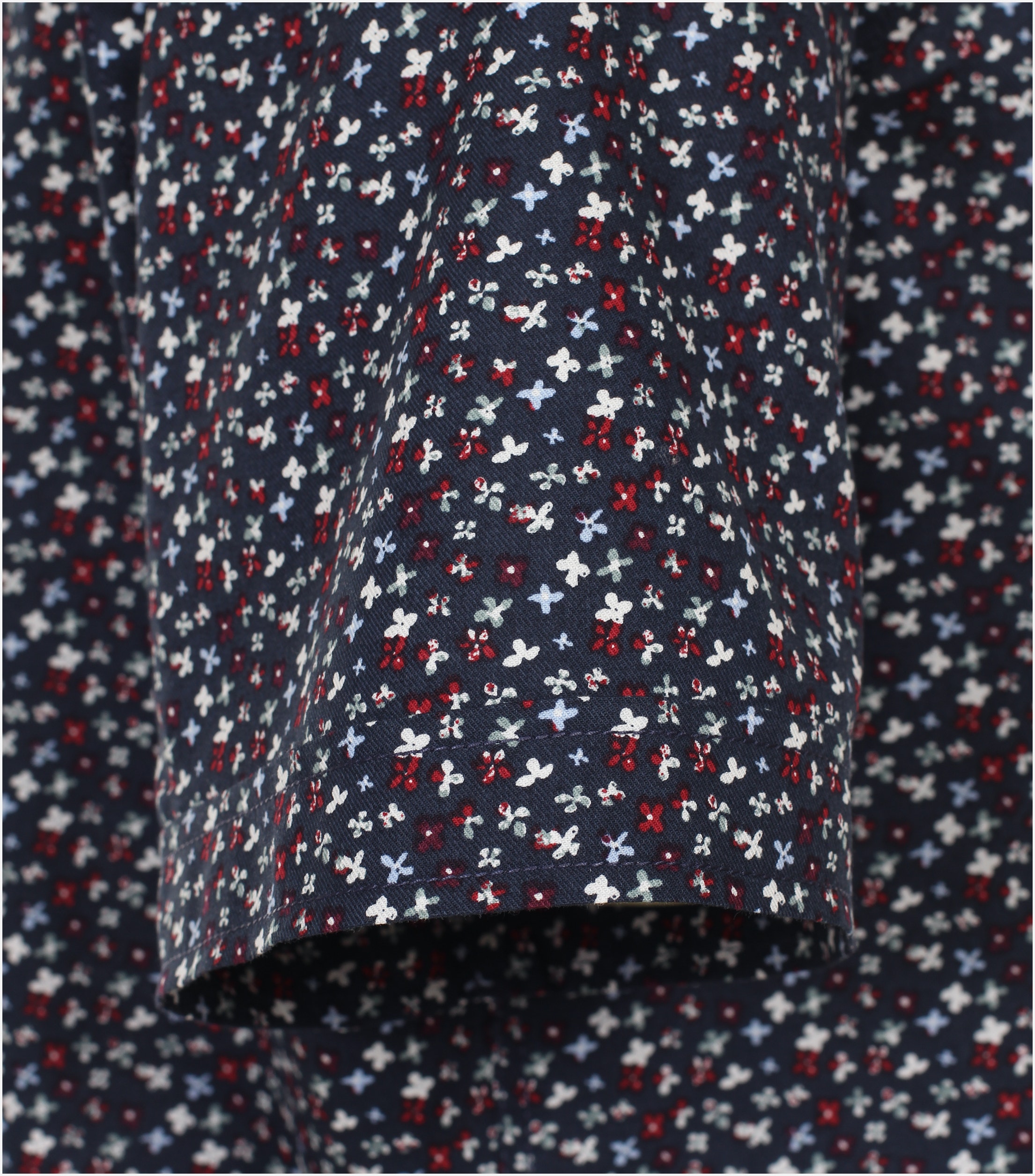 CASA MODA Sport comfort fit overhemd, korte mouw, popeline, blauw dessin