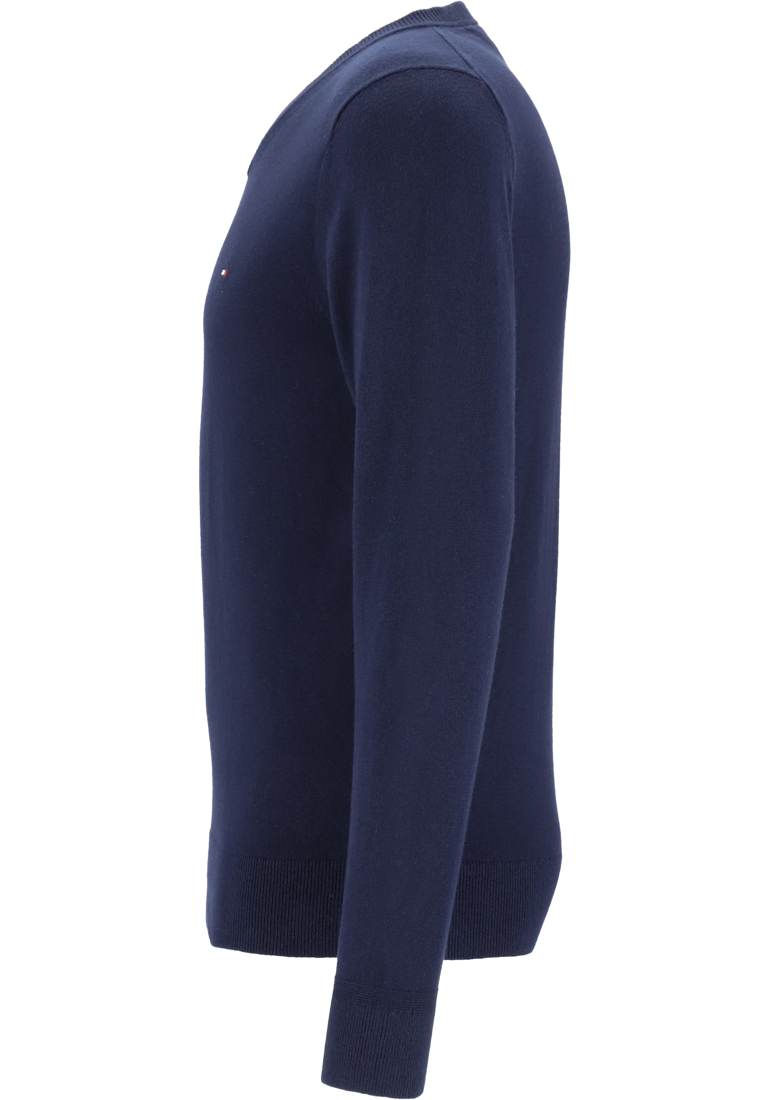 Tommy Hilfiger V-hals trui katoen met kasjmier, Pima Organic Cotton Cashmere, donkerblauw (Desert Sky)