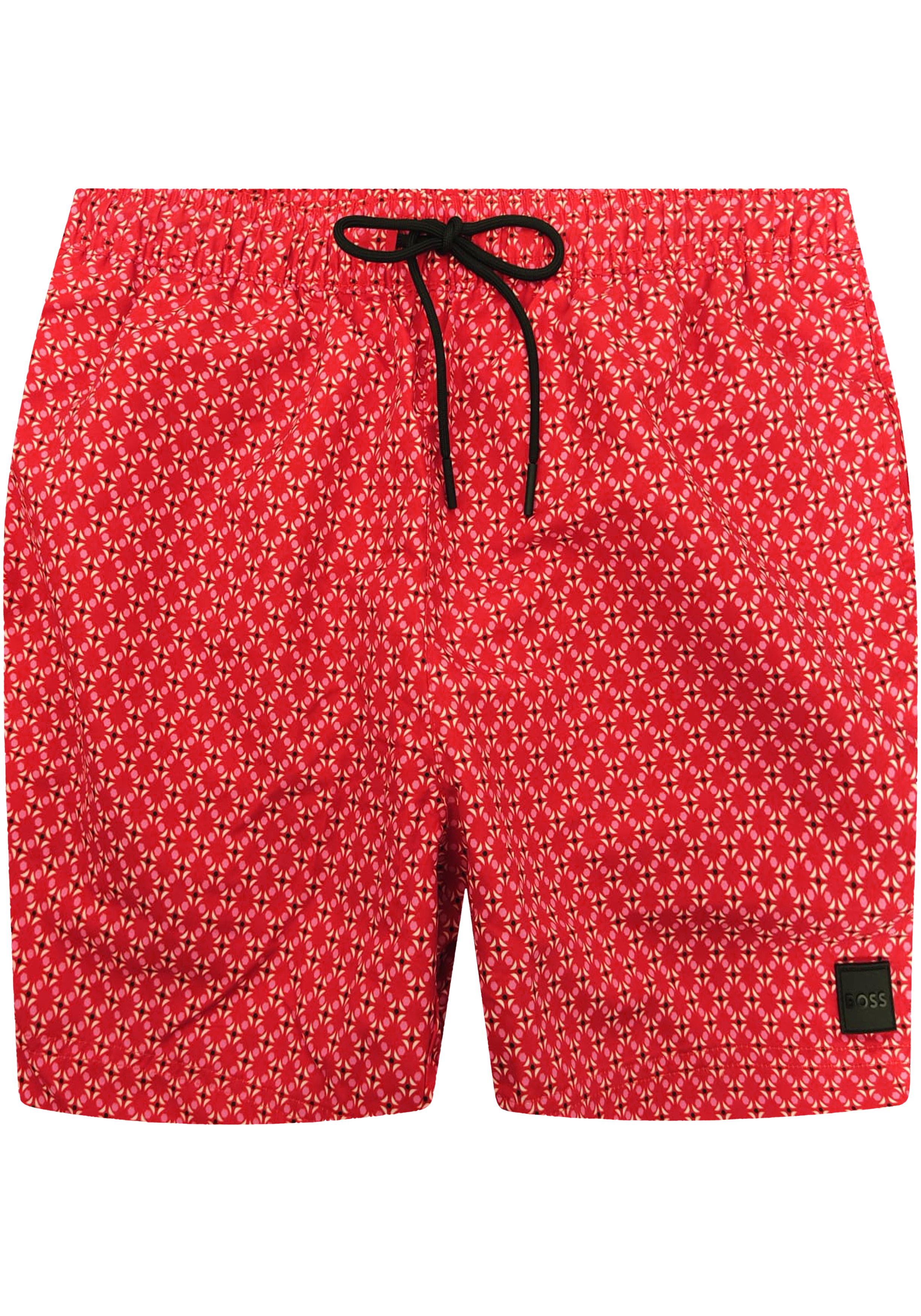 HUGO BOSS Vibe swim shorts, heren zwembroek, middenrood dessin