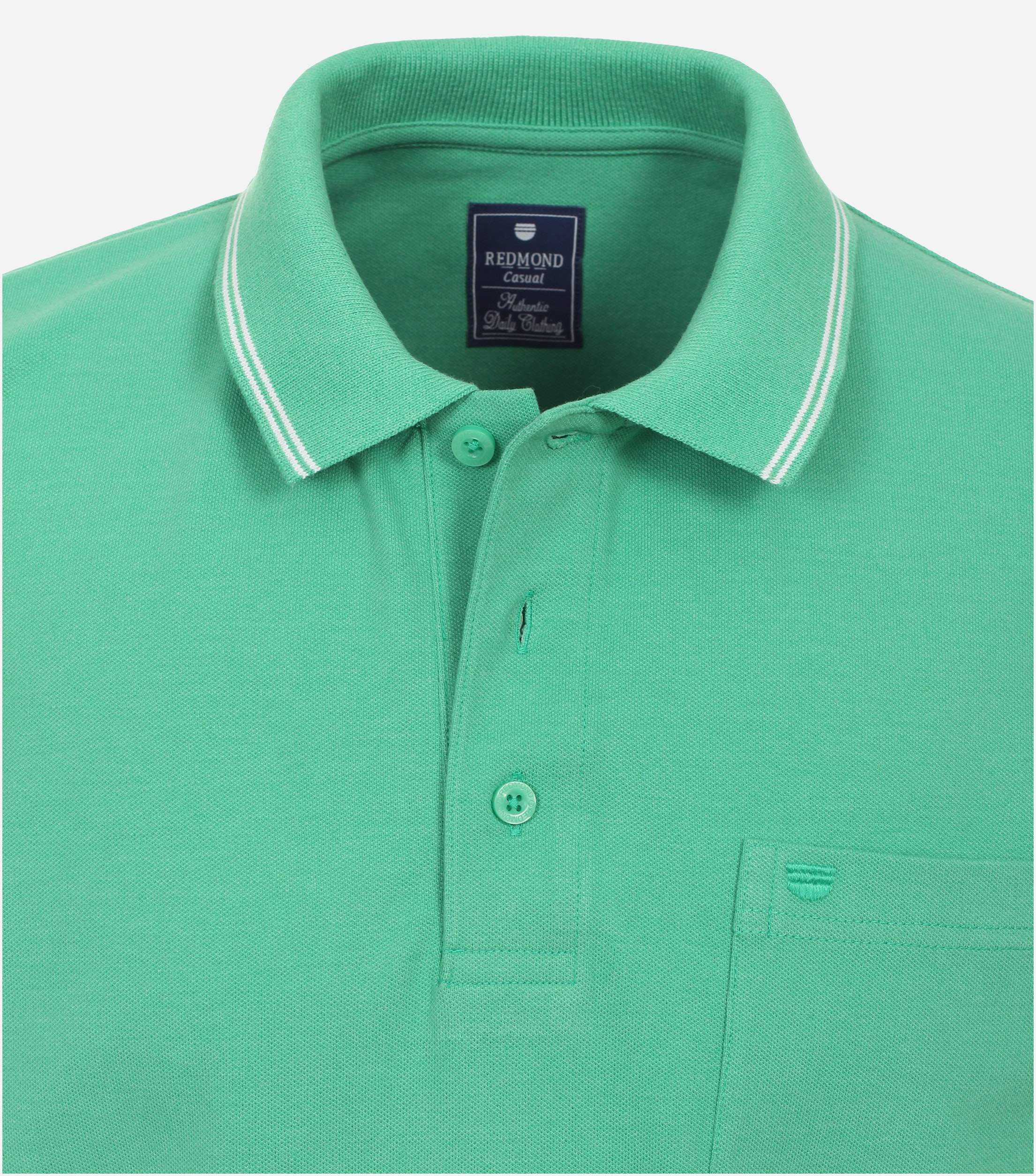 Redmond regular fit heren polo, pique, groen
