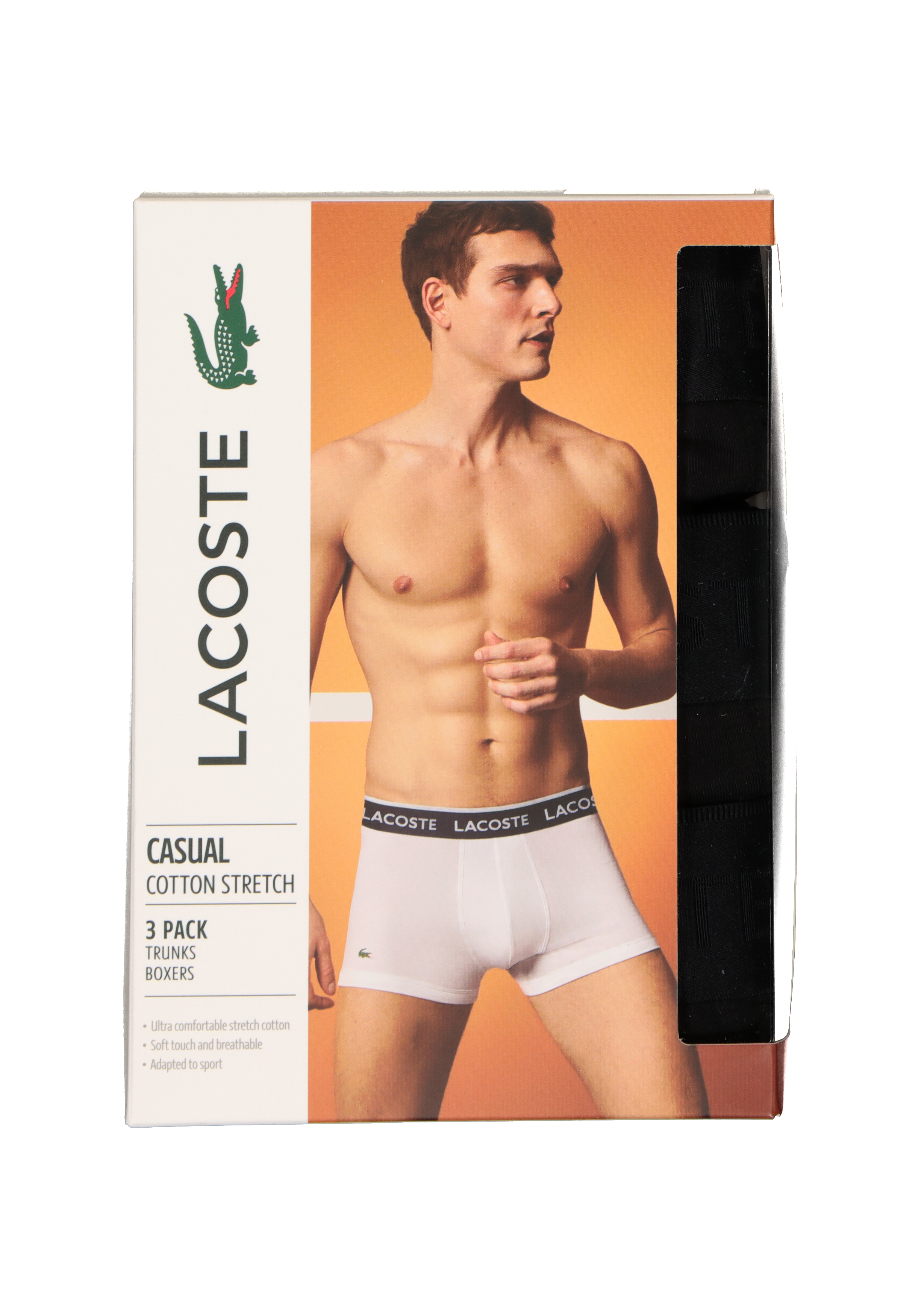 Lacoste Boxer Trunks (3-pack), heren boxers kort, zwart
