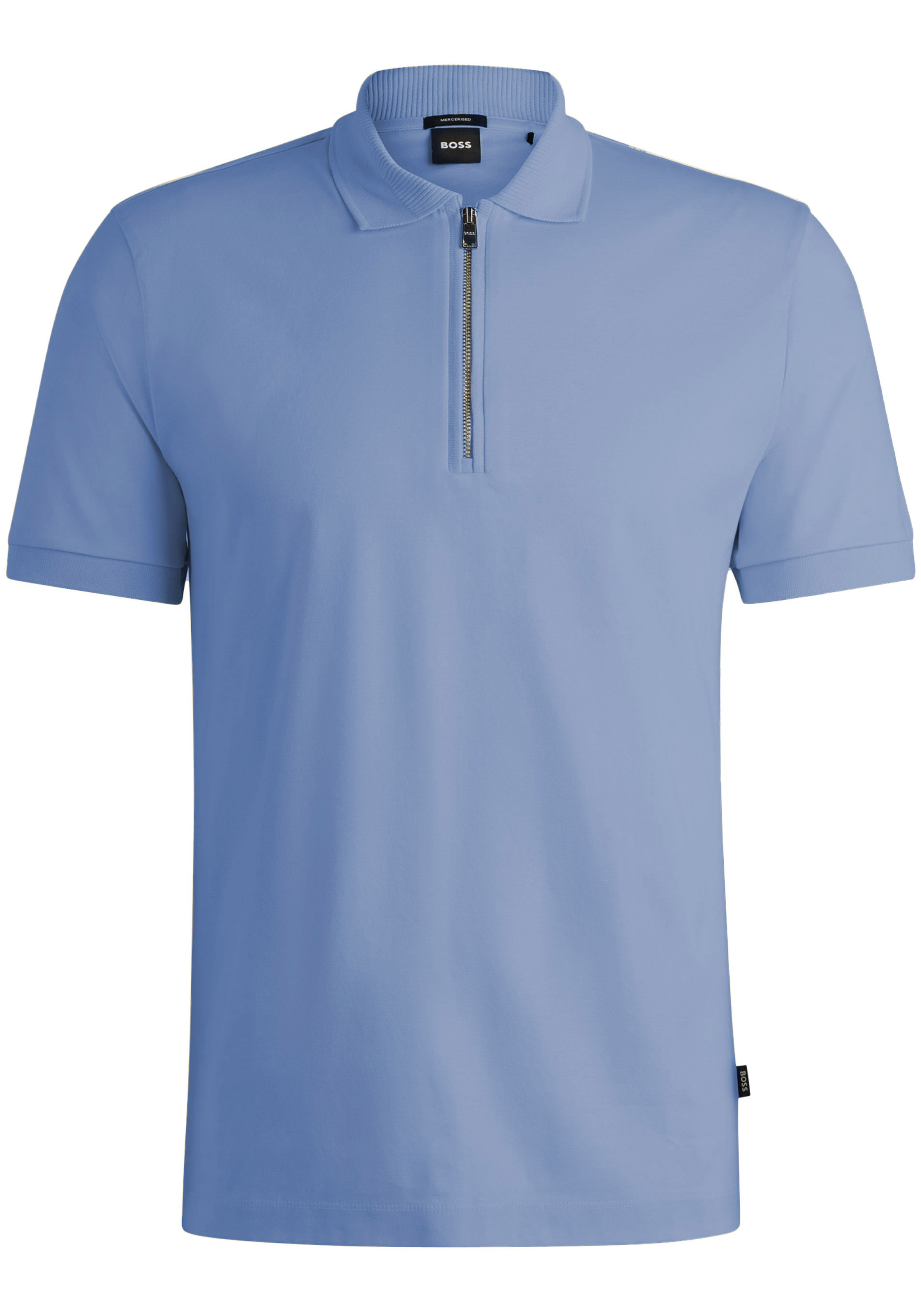 BOSS Palston slim fit heren polo, pique, lichtblauw