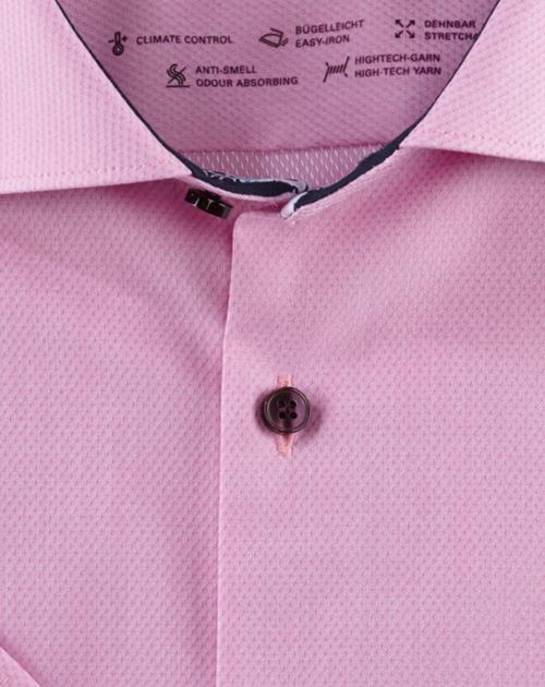 OLYMP 24/7 Level 5 body fit overhemd, korte mouw, Dynamic Flex, pink
