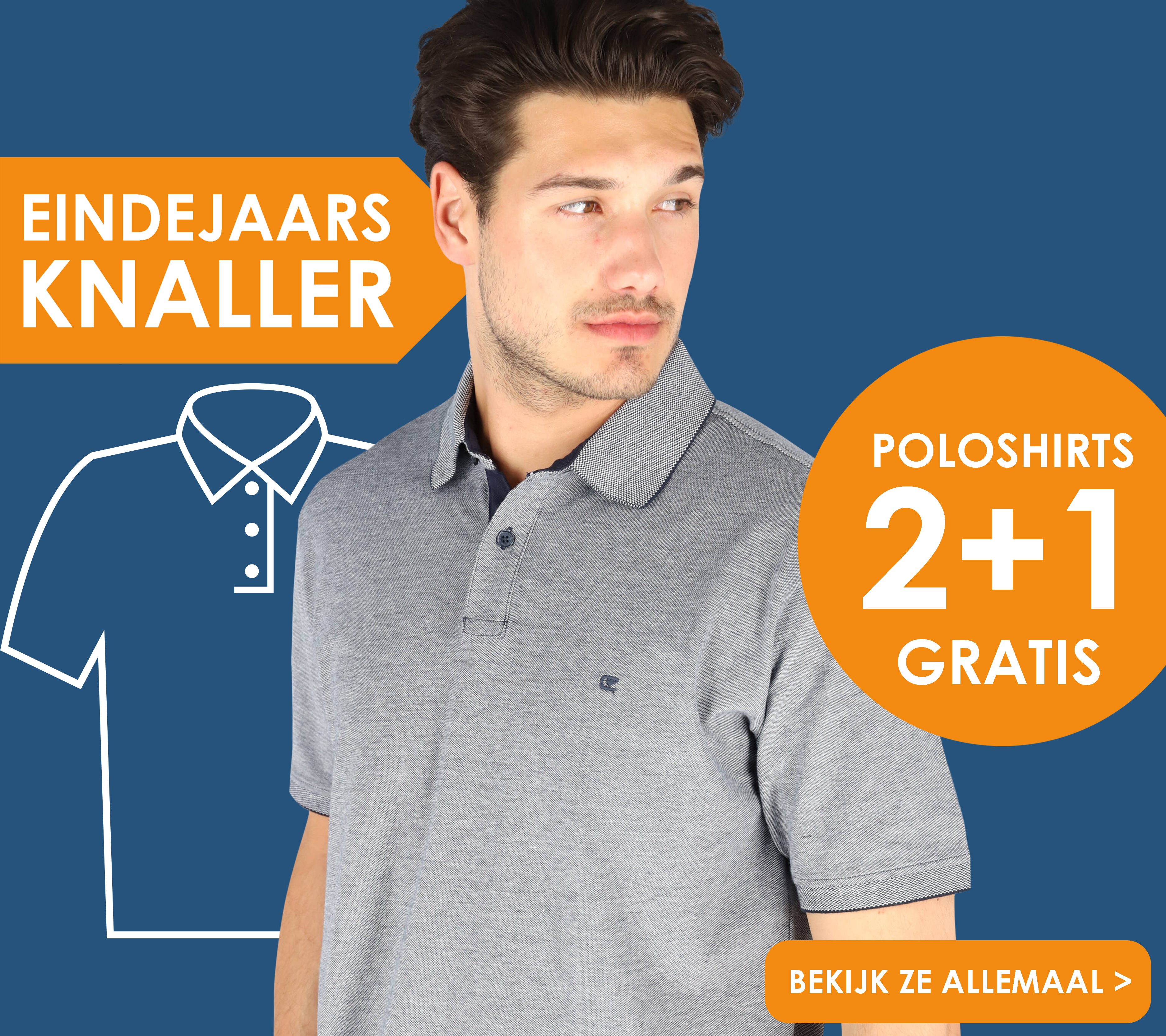 Eindejaars knallers bij HemdVoorHem, poloshirts 2+1 gratis, bekijk ze allemaal!