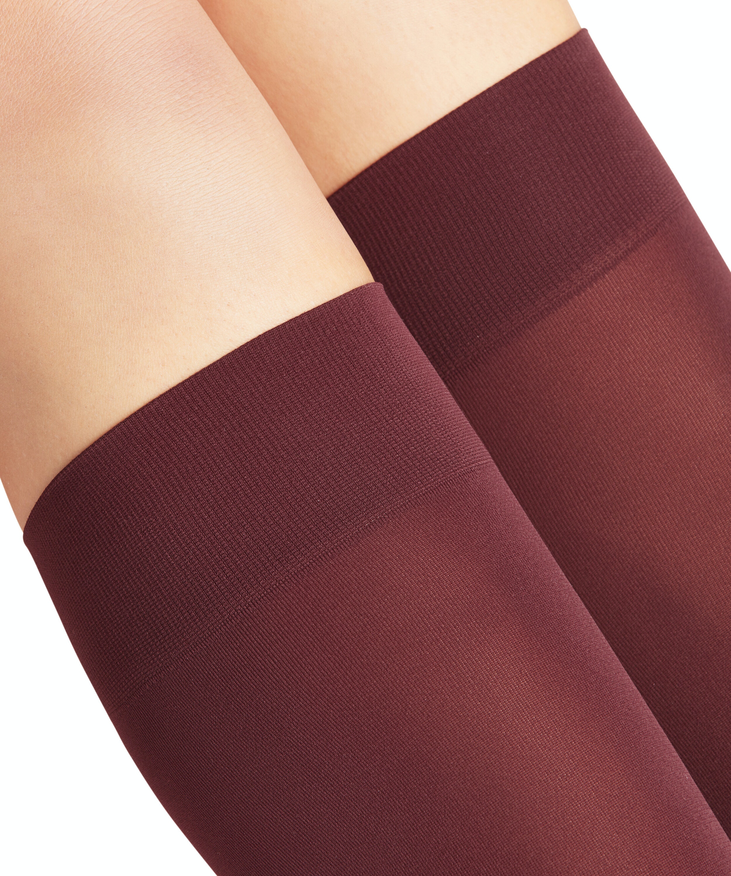 FALKE Pure Matt 50 DEN dames kniekousen, donkerrood (barolo)