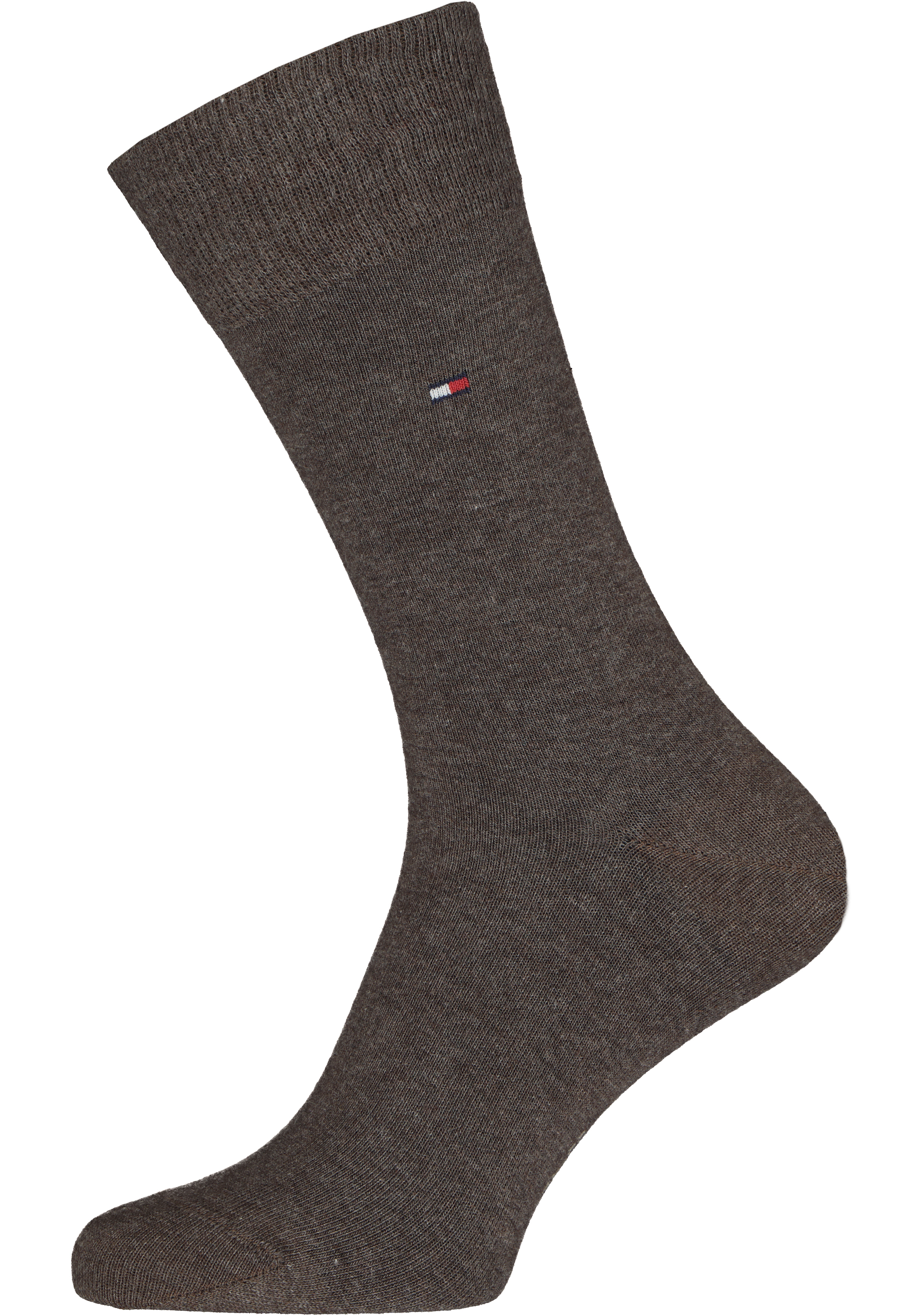 Tommy Hilfiger Duo Stripe Socks (2-pack), herensokken katoen, gestreept en uni, bruin