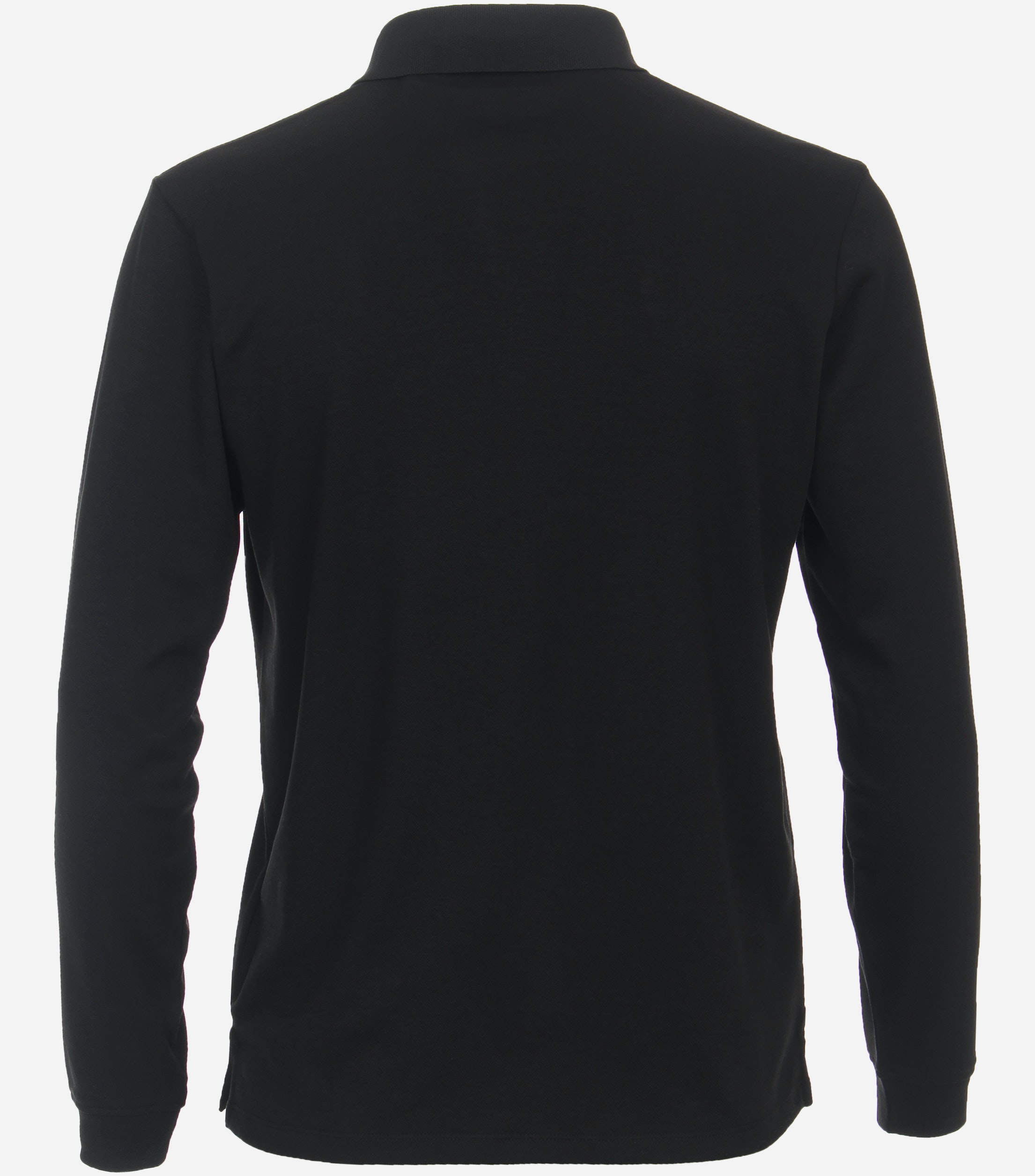 CASA MODA comfort fit polo lange mouw, zwart