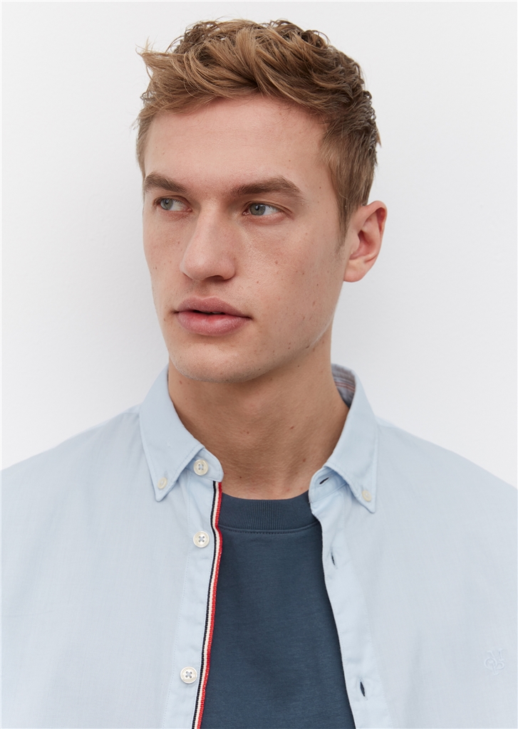 Marc O'Polo relaxed fit heren overhemd, structuur, lichtblauw