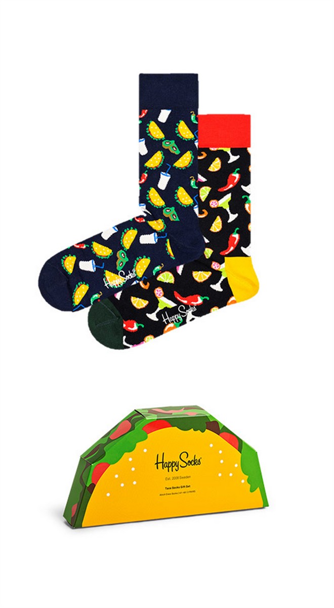Happy Socks Taco Socks Gift Set (2-pack), unisex sokken in cadeauverpakking