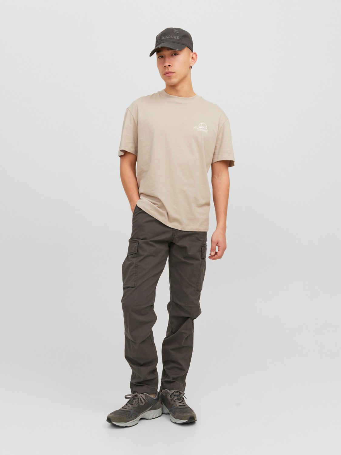 JACK & JONES Ace Tucker Cargoa loose fit, heren cargo broek, bruin
