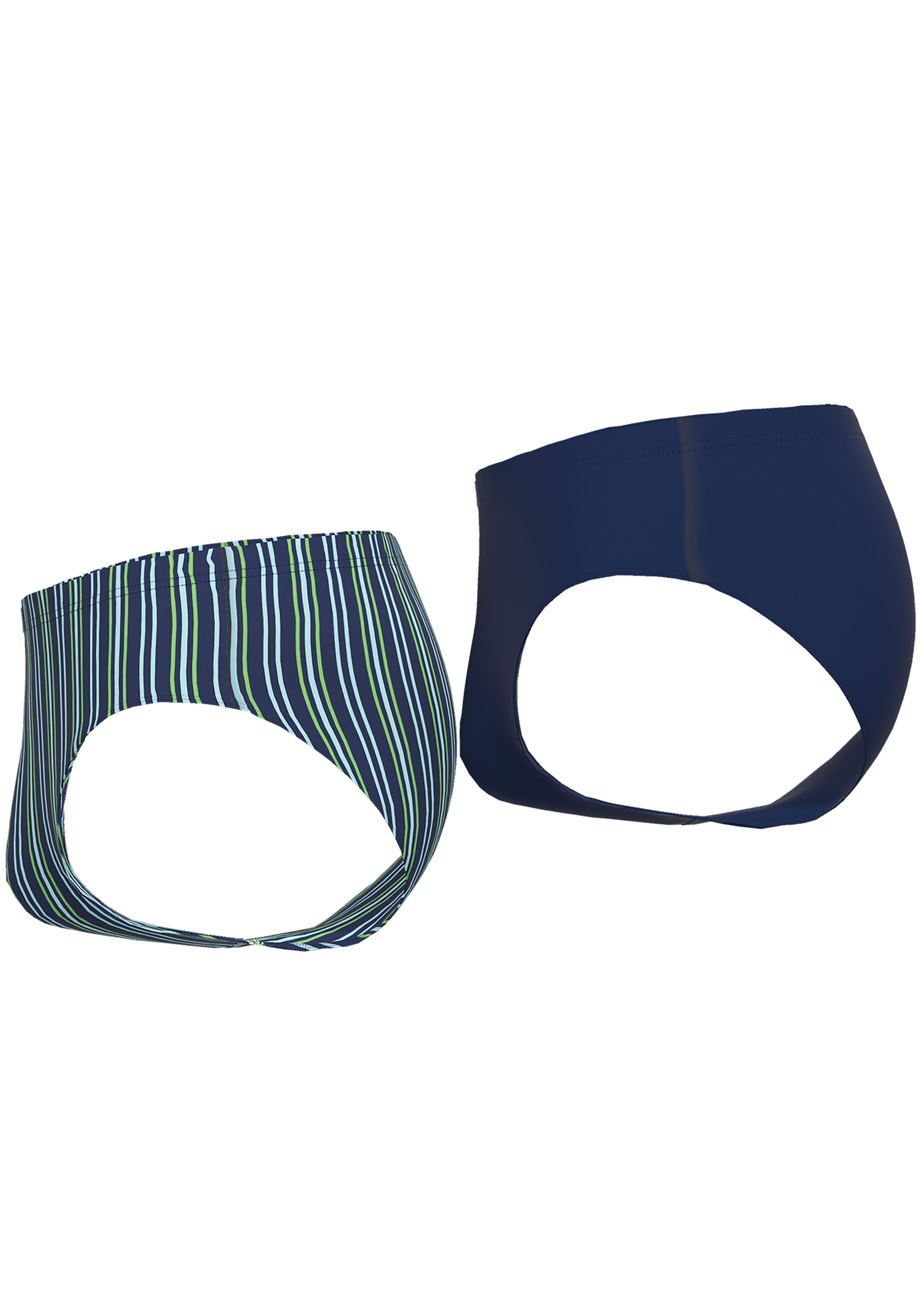Gotzburg heren sport slip (2-pack), middenblauw gestreept