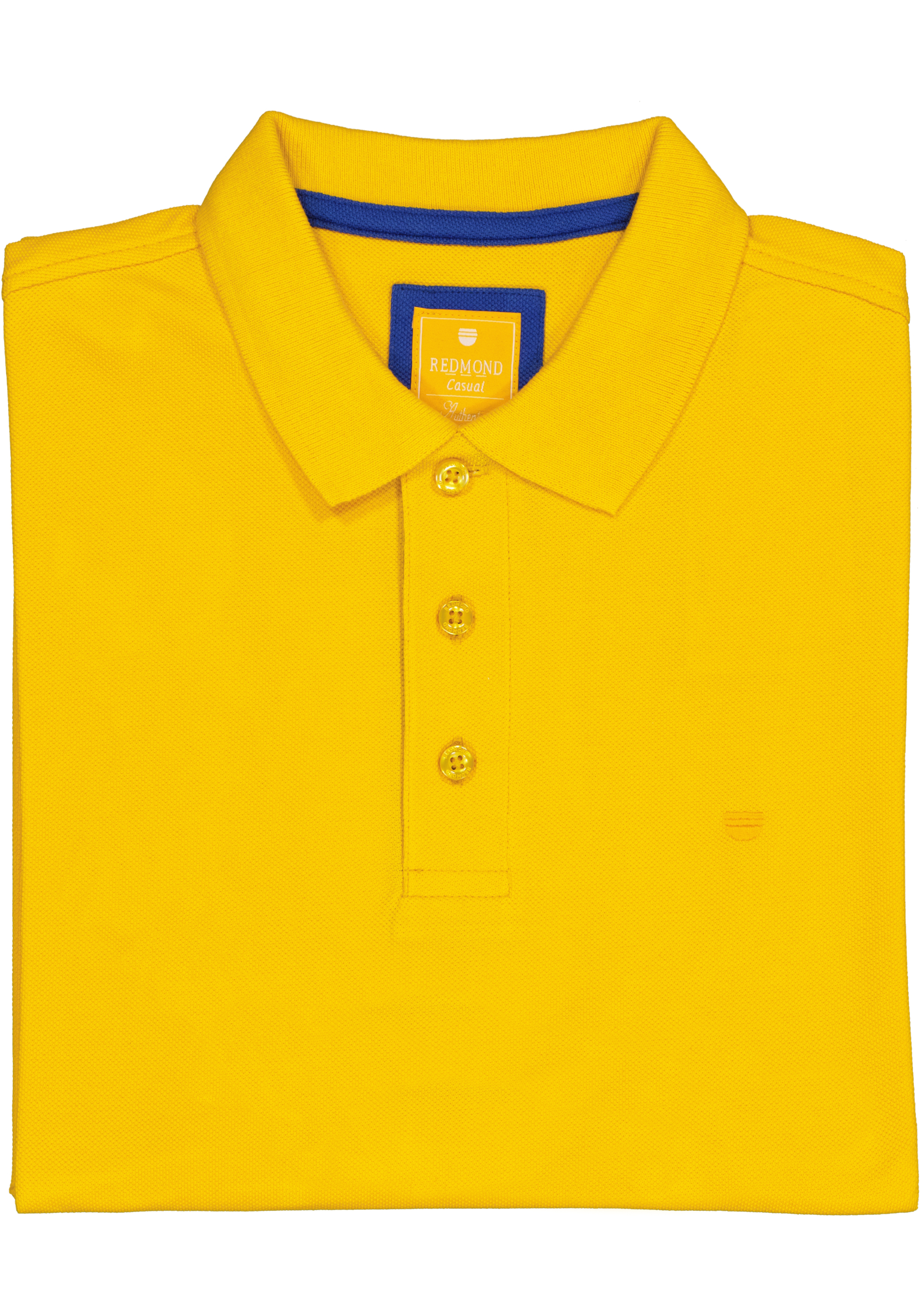 Redmond modern fit poloshirt, geel (blauw contrast)