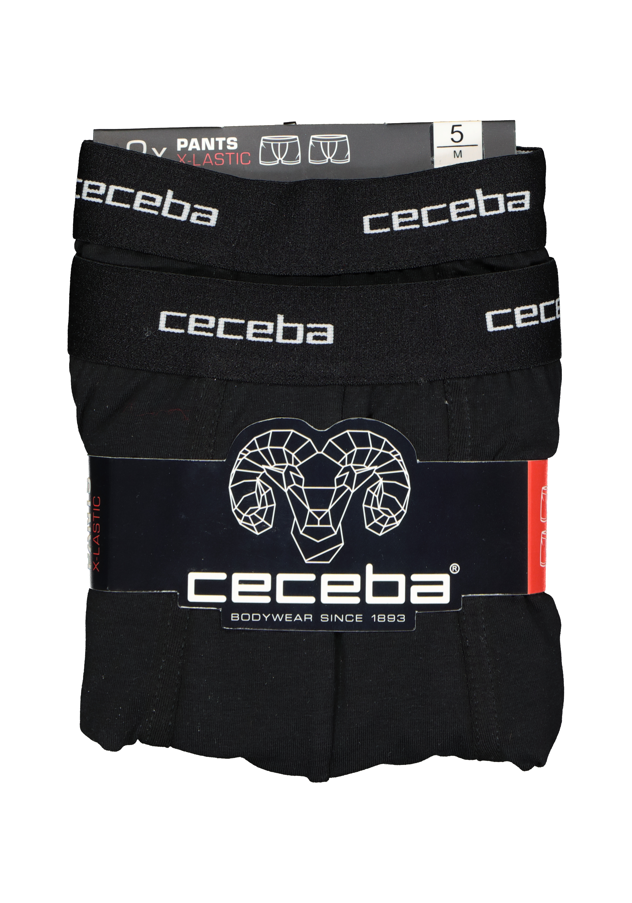 Ceceba heren boxer lang (2-pack), zwart