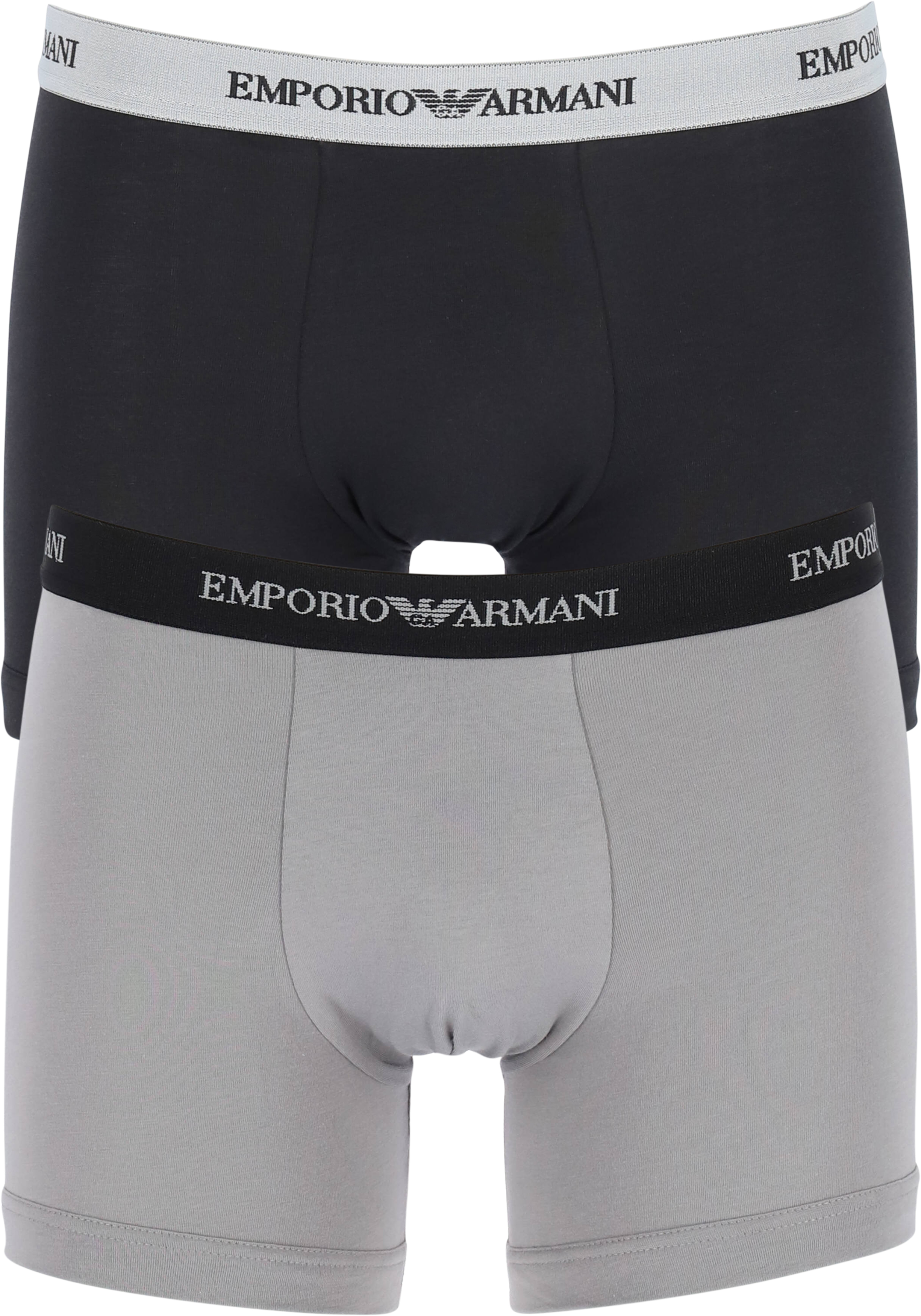 Emporio Armani Boxers Essential Core (2-pack), heren boxers normale lengte, zwart en grijs