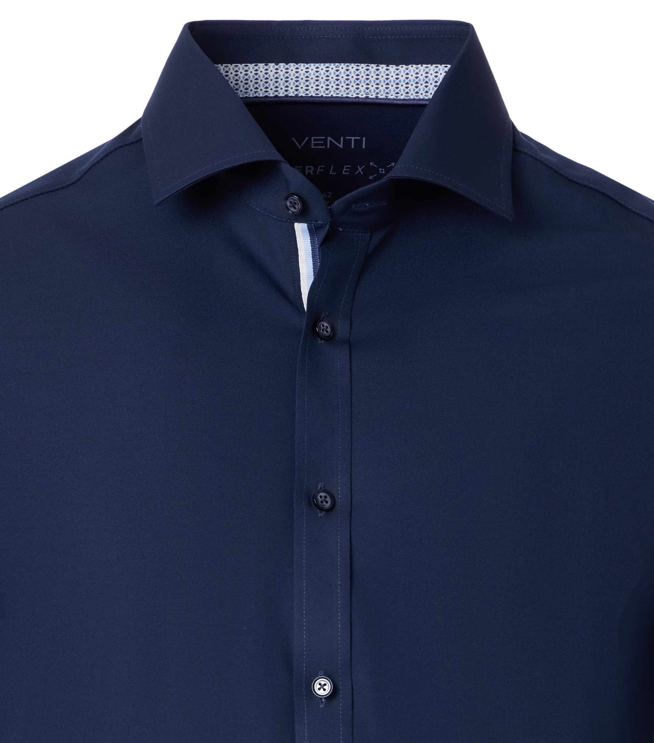 VENTI body fit overhemd, twill, blauw