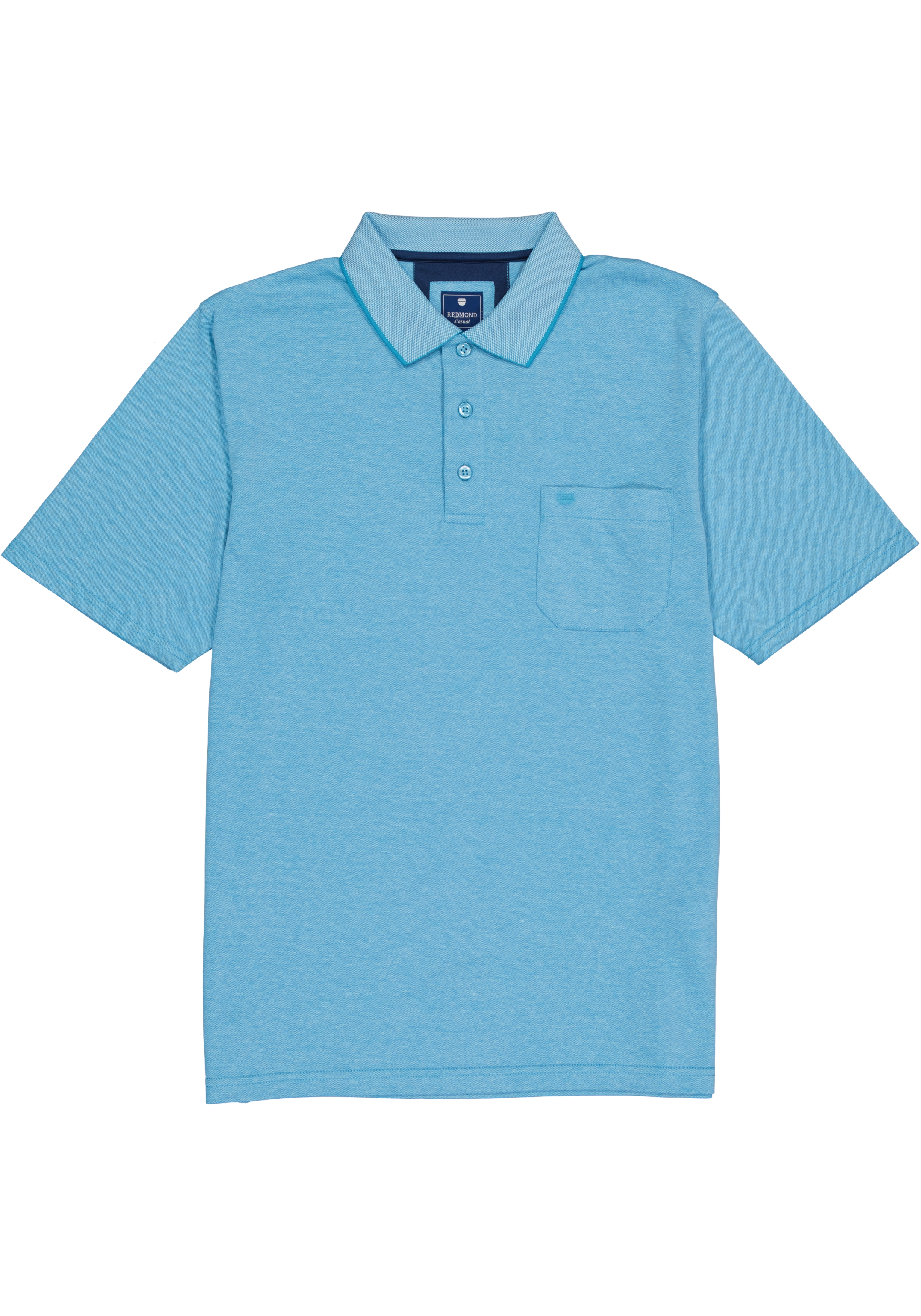Redmond regular fit poloshirt, turquoise melange
