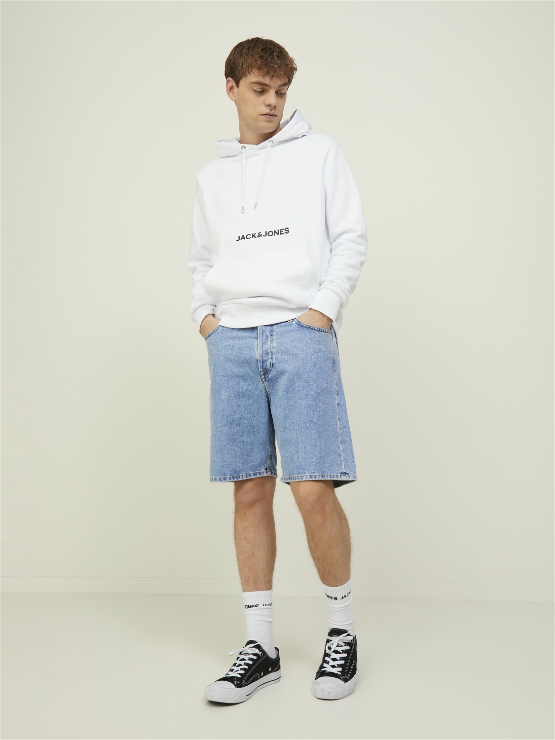 JACK & JONES Tony Original Shorts regular fit, heren jeans korte broek, denimblauw