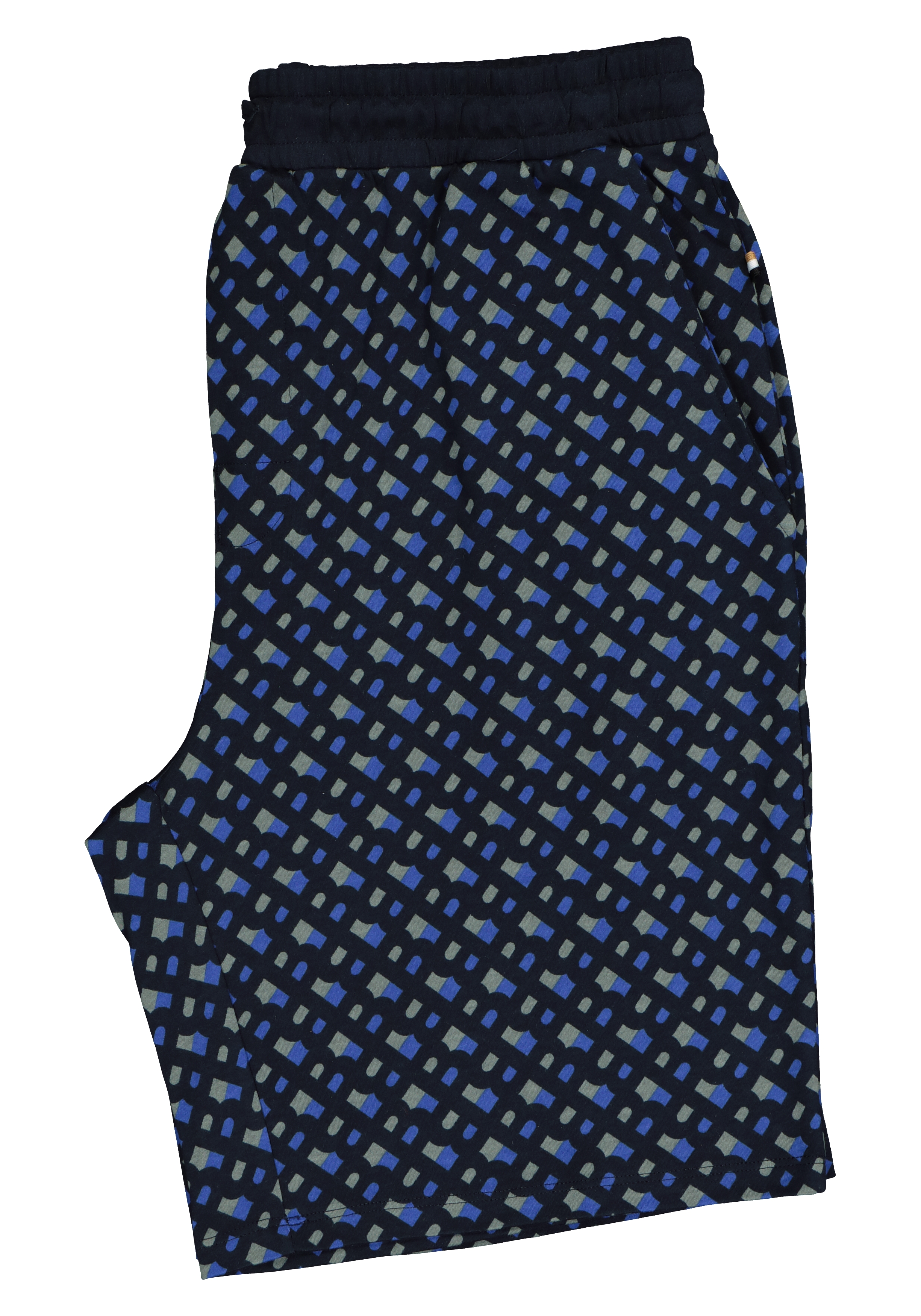 BOSS Relax Short Set, heren shortama set, kobalt blauw dessin