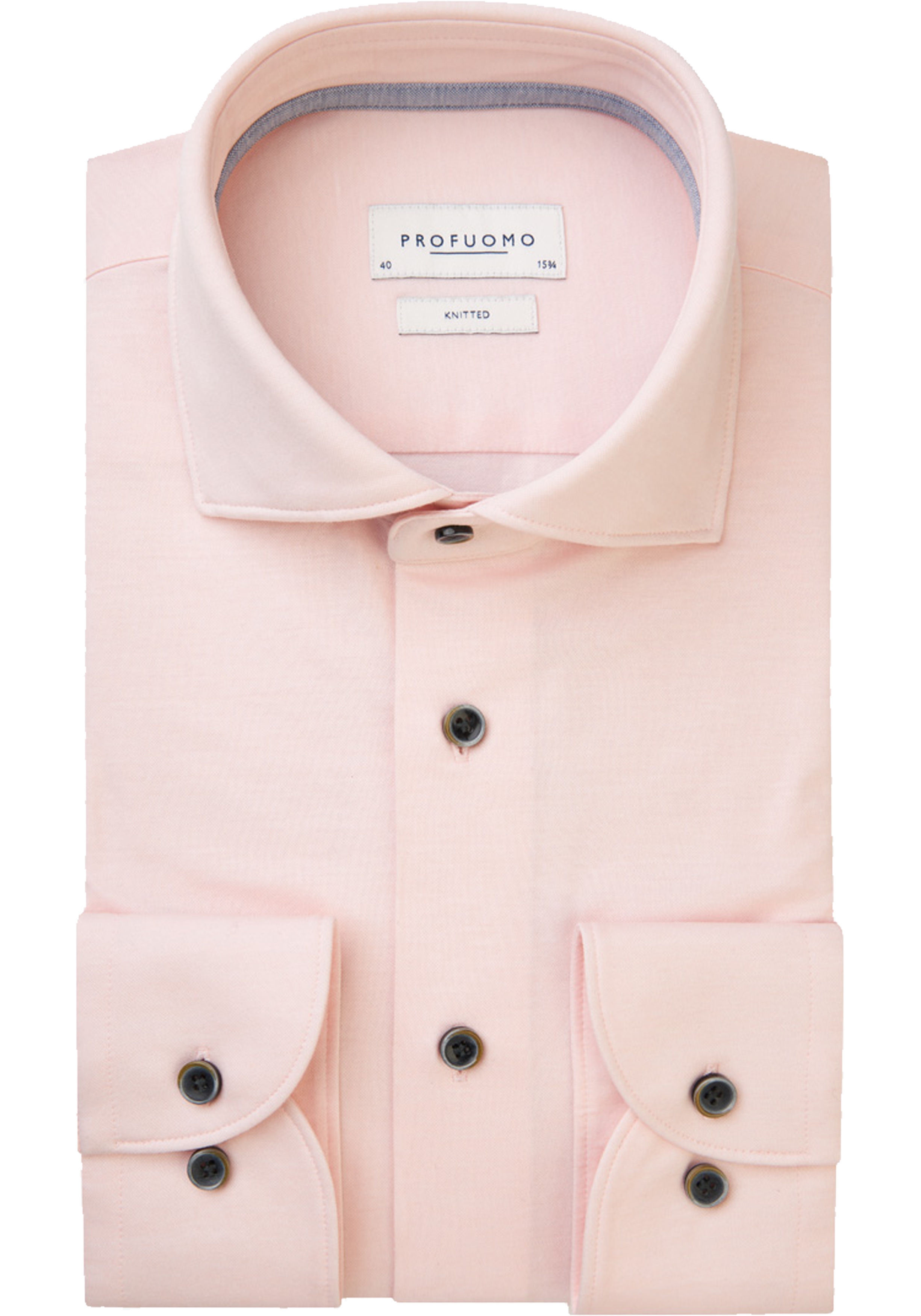 Profuomo slim fit heren overhemd, jersey, roze