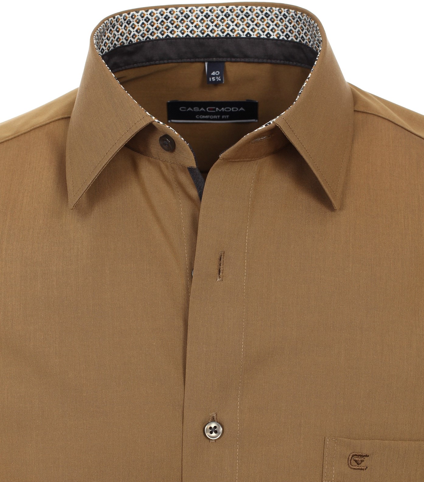 CASA MODA comfort fit overhemd, bruin (contrast)