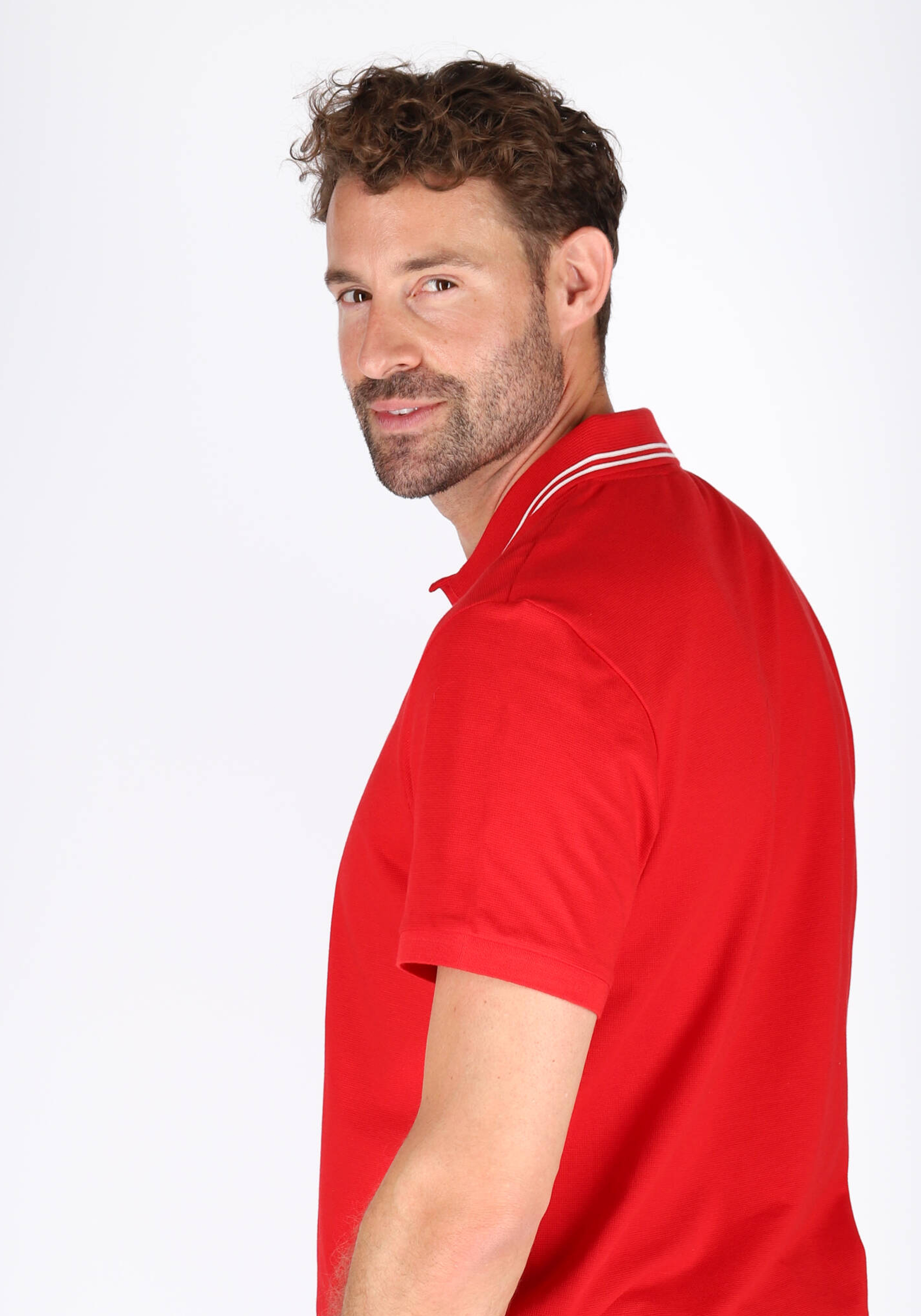 Lacoste Sport polo Regular Fit, super light knit, rood met wit