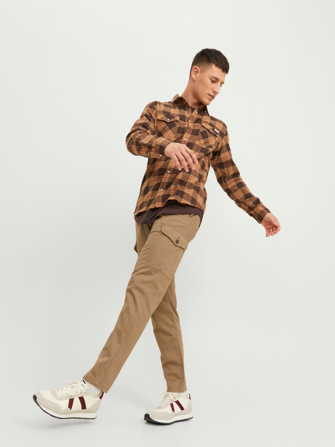 JACK & JONES Ollie Bowie Cargo loose fit, heren cargo broek, beige