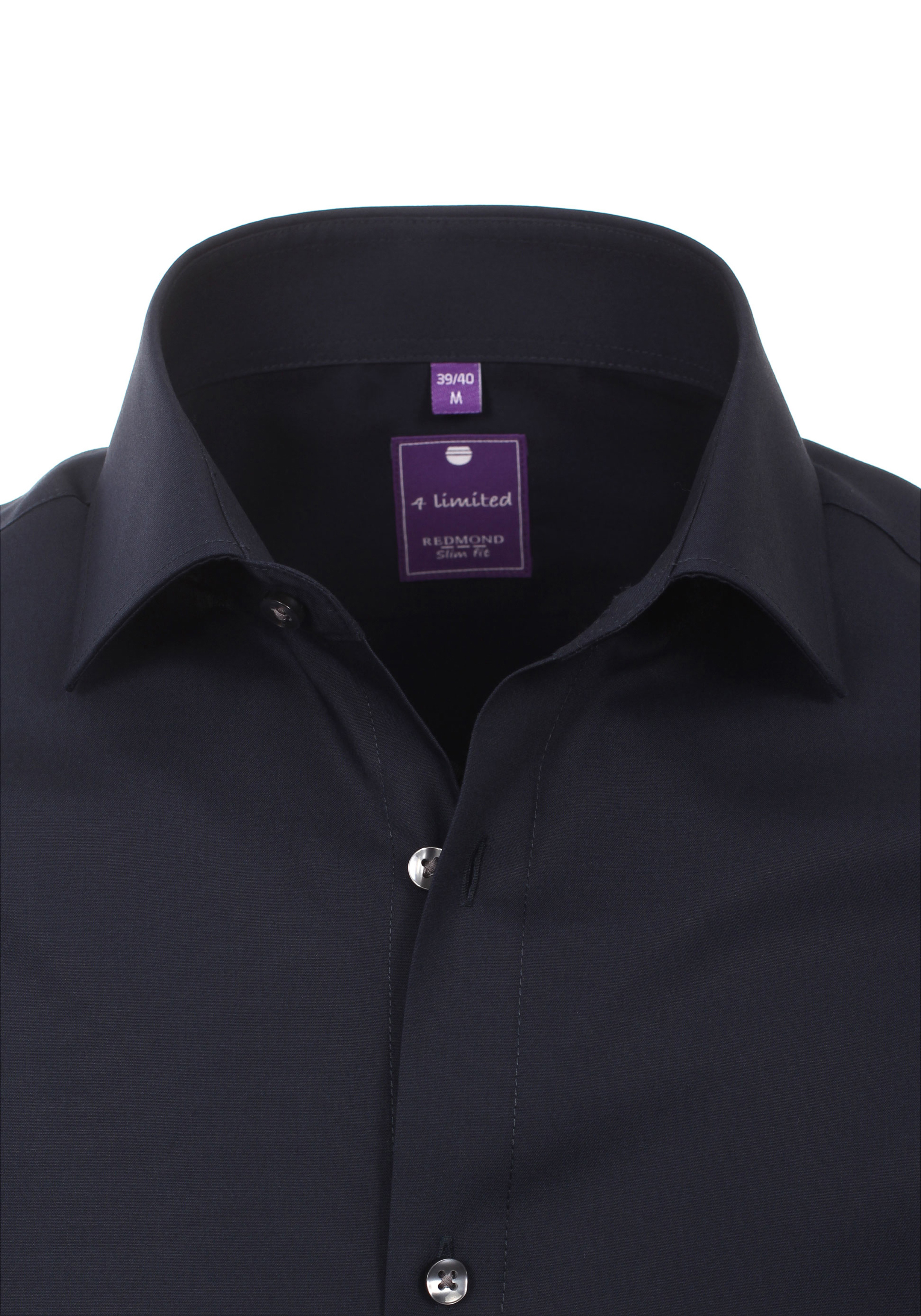 Redmond slim fit overhemd, nacht blauw