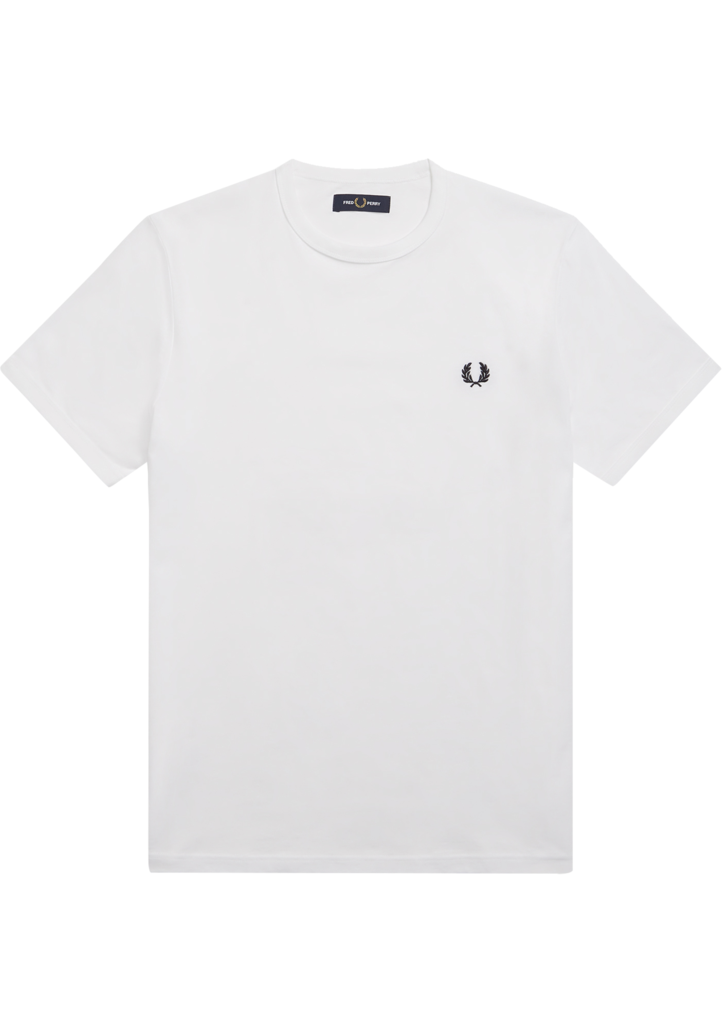 Fred Perry Ringer regular fit T-shirt M3519, korte mouw O-hals, wit
